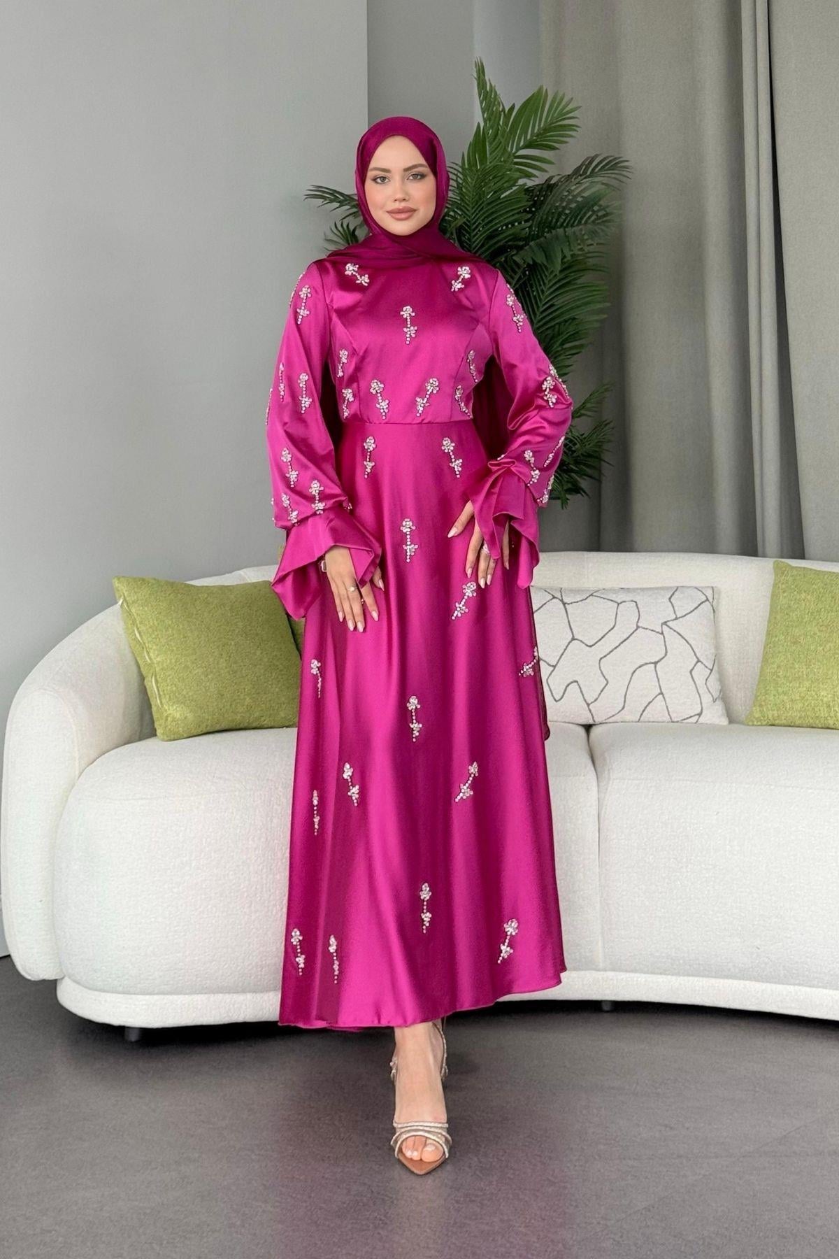 Emilia Prenses Taşlı Abiye Pembe, Fiyatları 