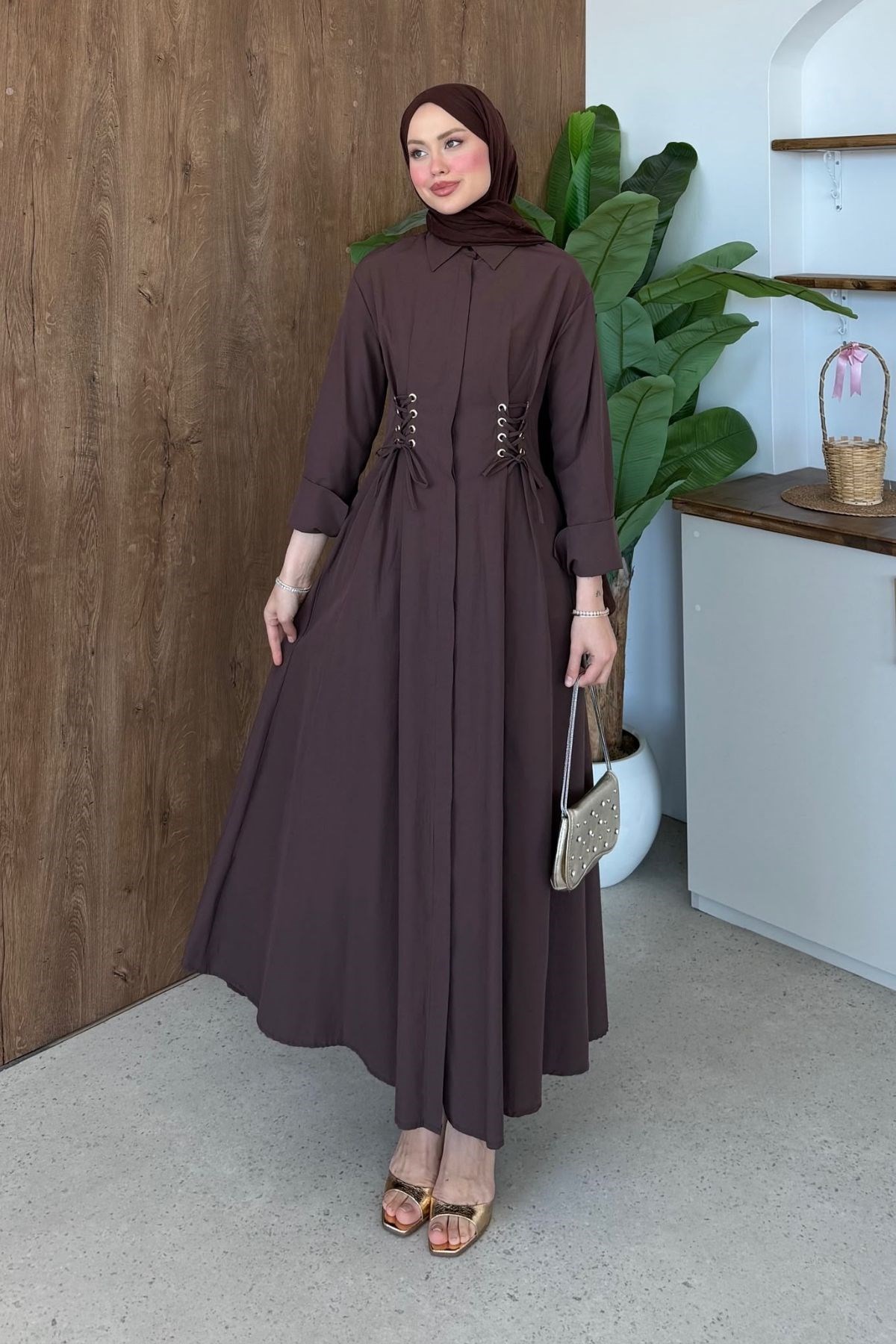 Estella Kuşgözlü Elbise Kahve, Fiyatları 