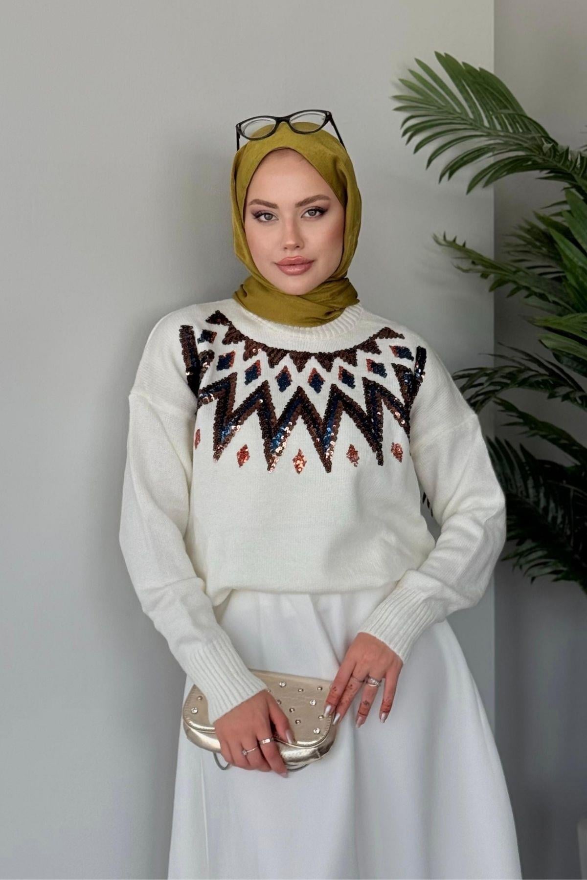 Etnika Kazak Beyaz, Fiyatları Haza Moda | Tesettür Giyim | Etnika Kazak Beyaz
