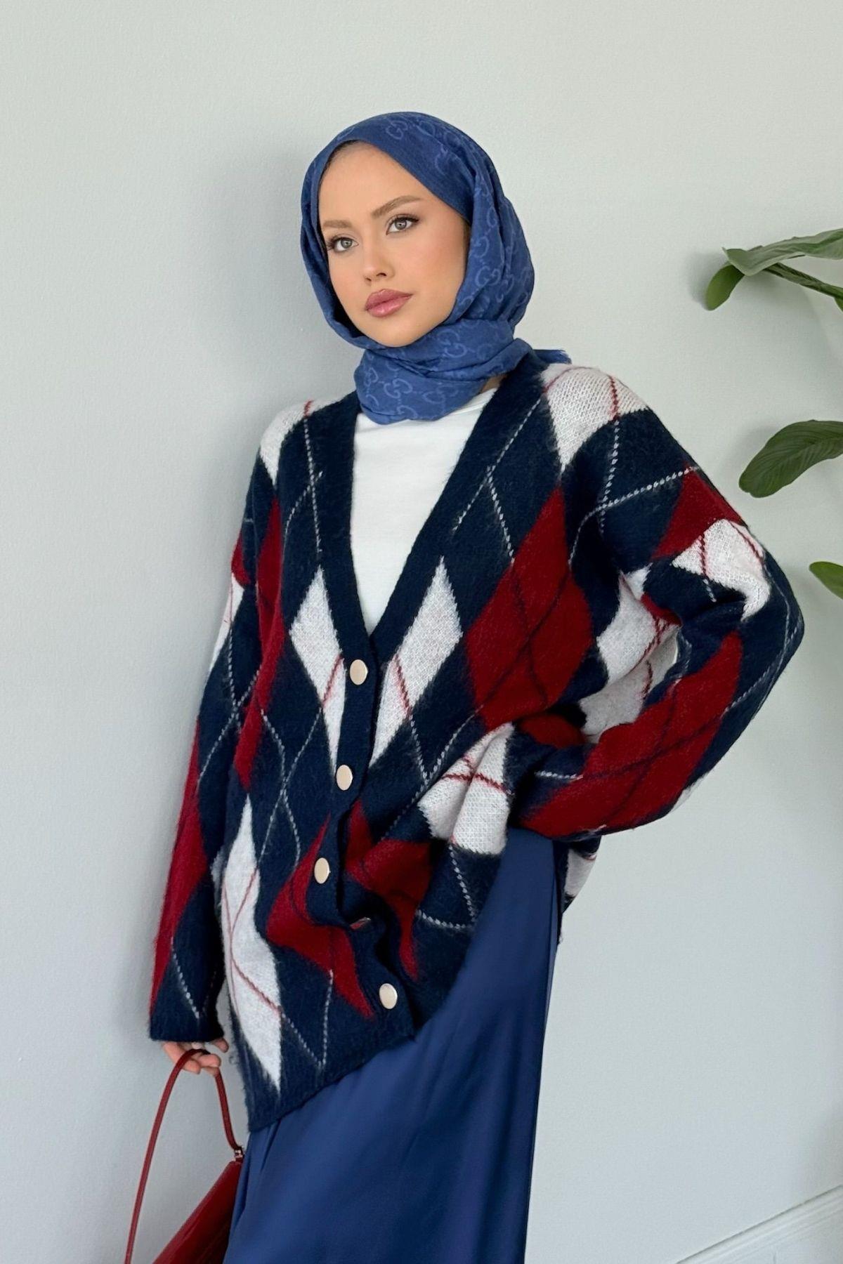 Everest Desenli Hırka Lacivert, Fiyatları Everest Desenli Hırka Lacivert - Haza Moda 