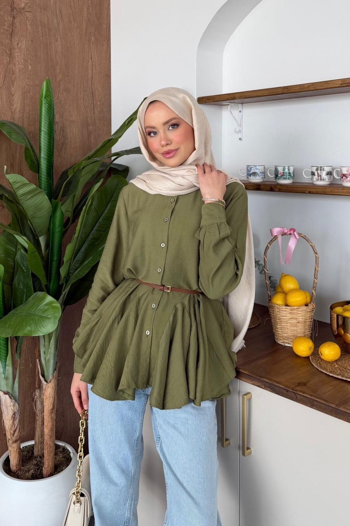 Evin Keten Gömlek Haki, Fiyatları 