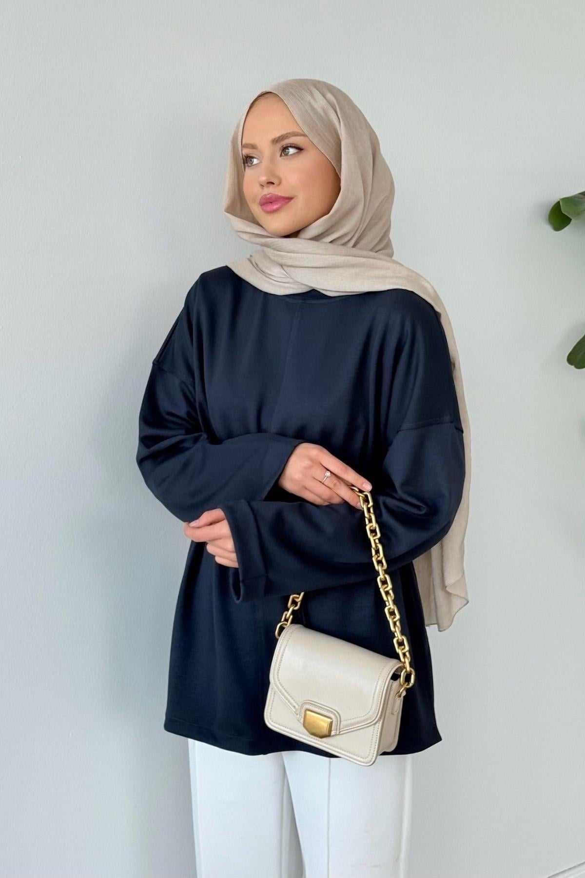 Eyşan Bağlamlı Bluz Antrasit, Fiyatları Eyşan Bağlamlı Bluz Antrasit- Haza Moda 