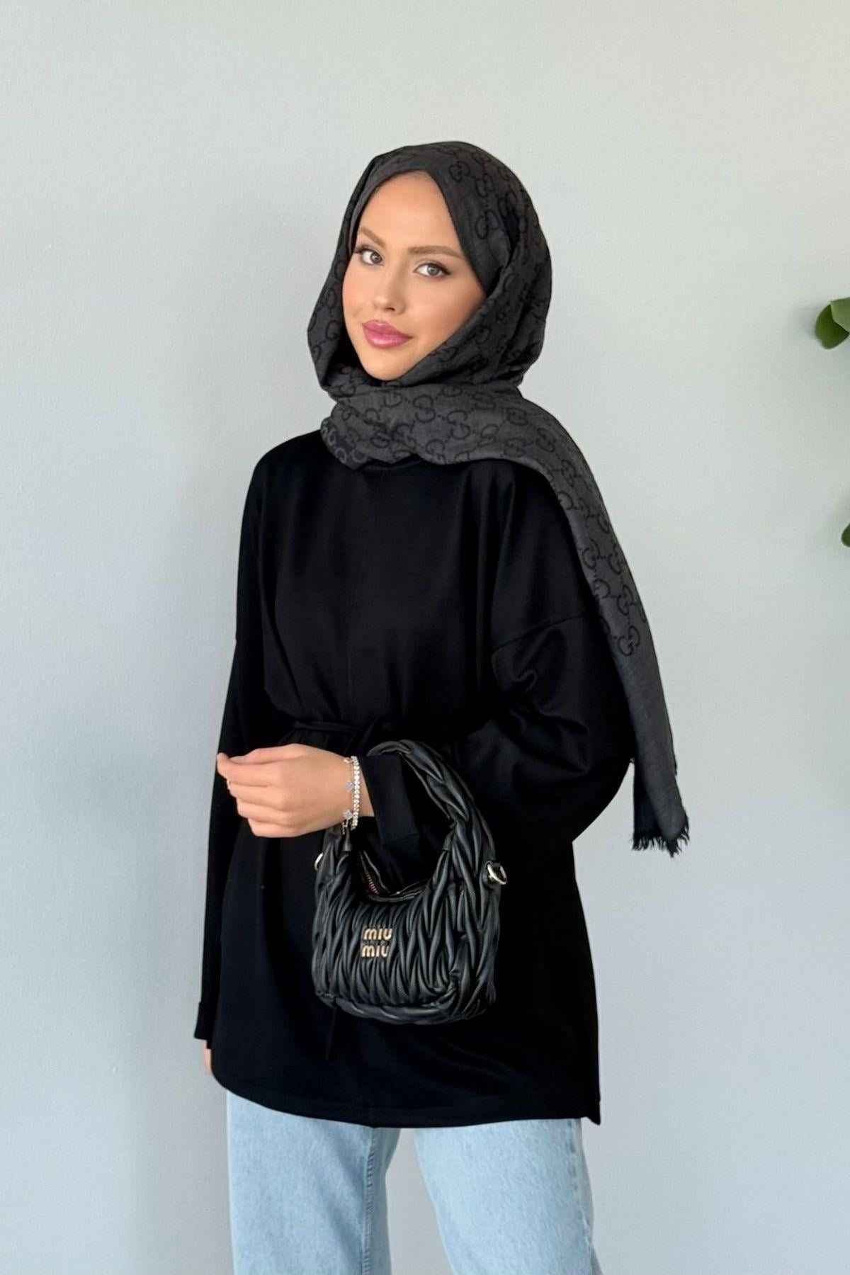 Eyşan Bağlamlı Bluz Siyah, Fiyatları Eyşan Bağlamlı Bluz Siyah- Haza Moda 
