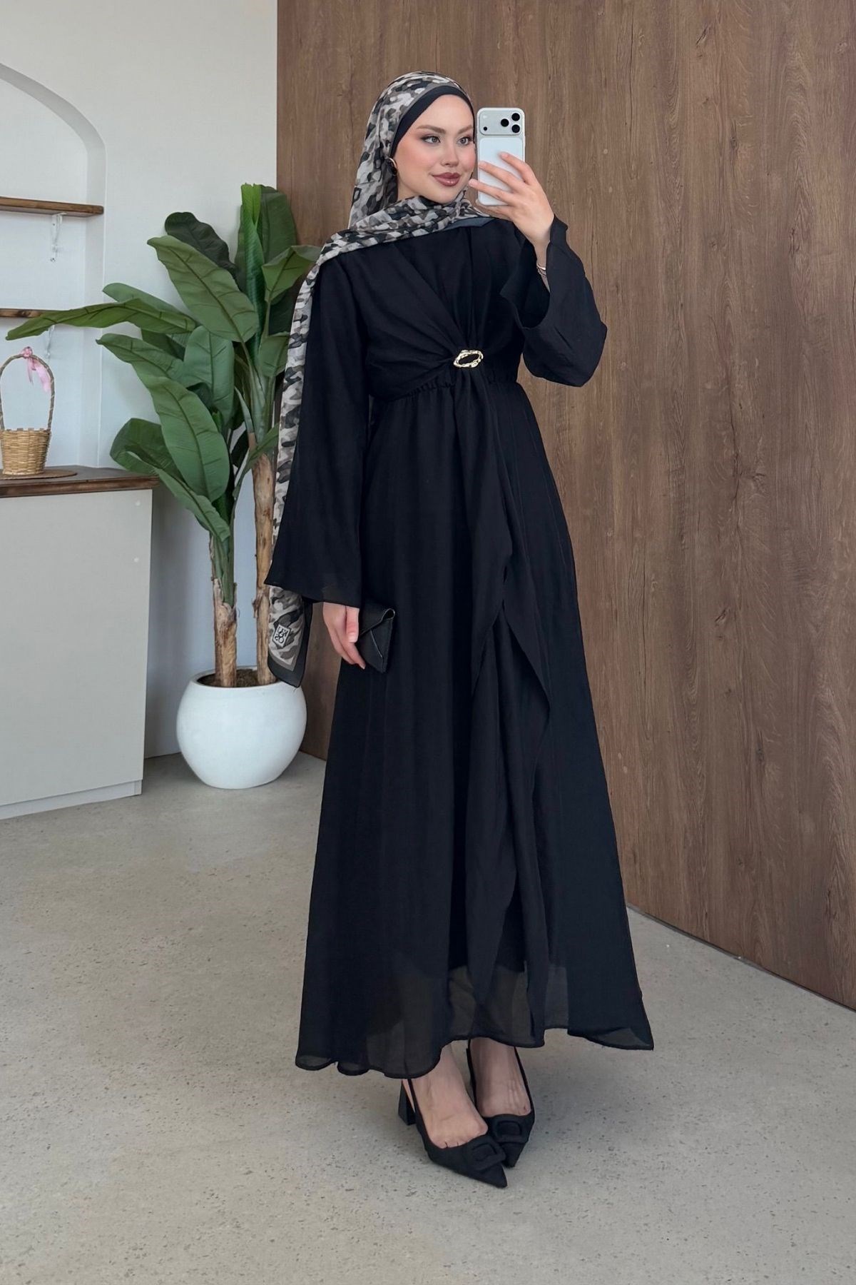 Fidan Broş Detaylı Elbise Siyah, Fiyatları 