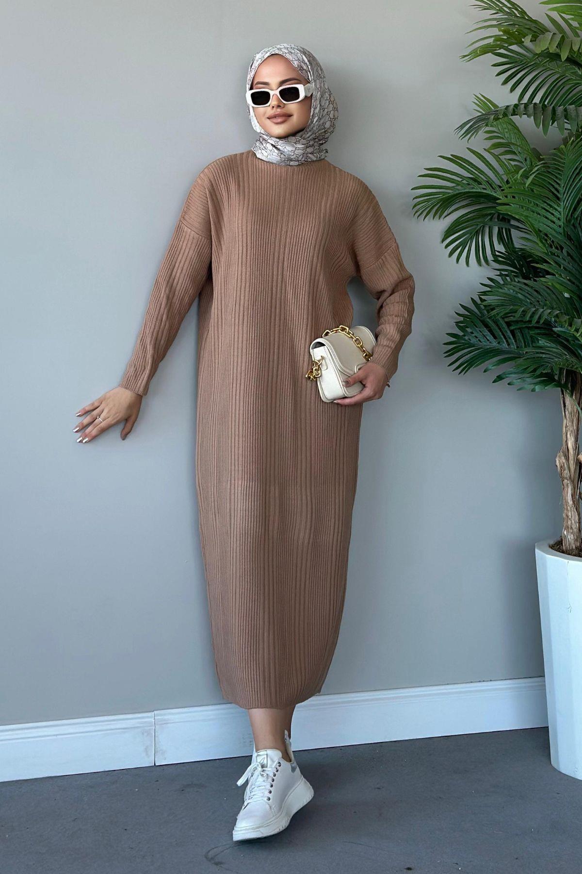 Fitilli Triko Elbise Camel, Fiyatları 