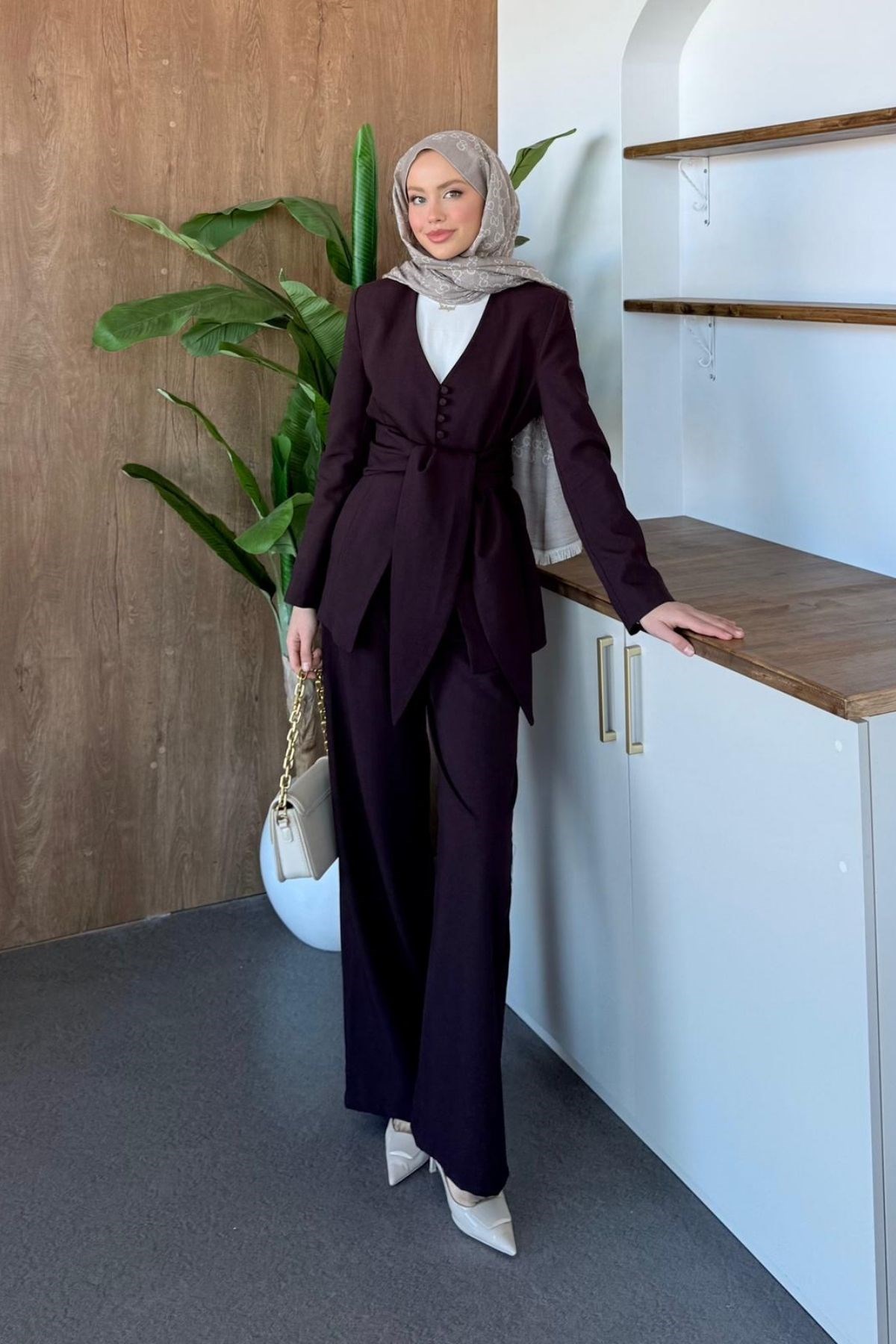 Fularlı İkili Takım Mürdüm, Fiyatları 