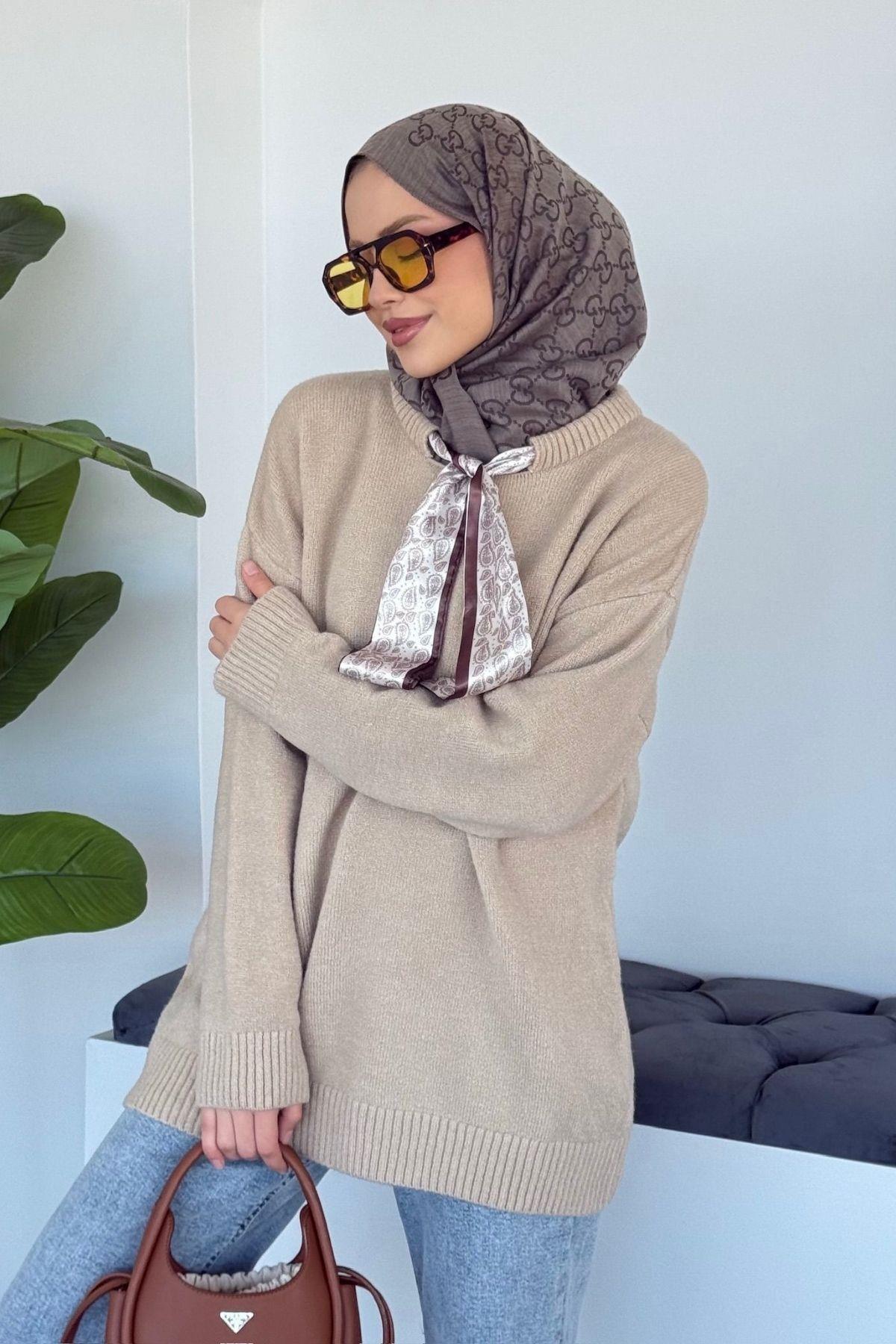 Fularlı Kazak Krem, Fiyatları 