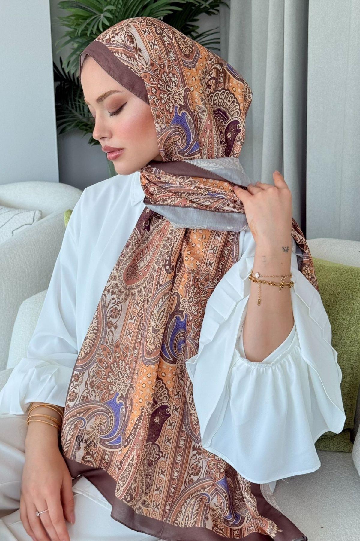 Gasta Dijital Etnik Desen Şal Turuncu, Fiyatları Gasta Dijital Etnik Desen Şal Turuncu- Haza Moda 