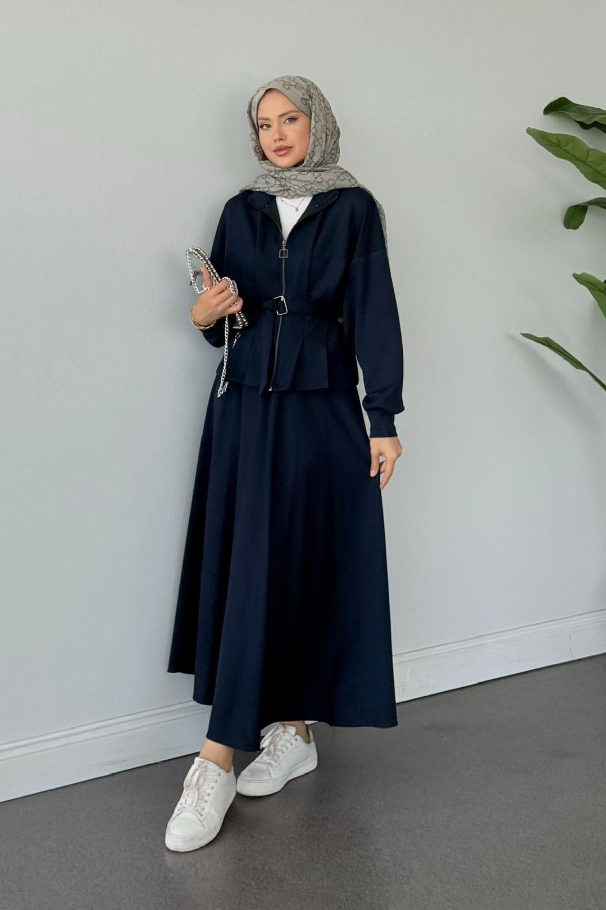 Gisa Premium Etekli Oys Takım Lacivert, Fiyatları Gisa Premium Etekli Oys Takım Lacivert- Haza Moda 