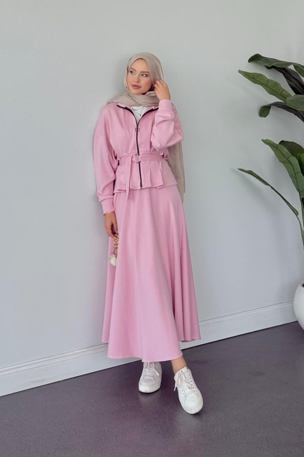 Gisa Premium Etekli Oys Takım Pembe, Fiyatları Gisa Premium Etekli Oys Takım Pembe- Haza Moda 