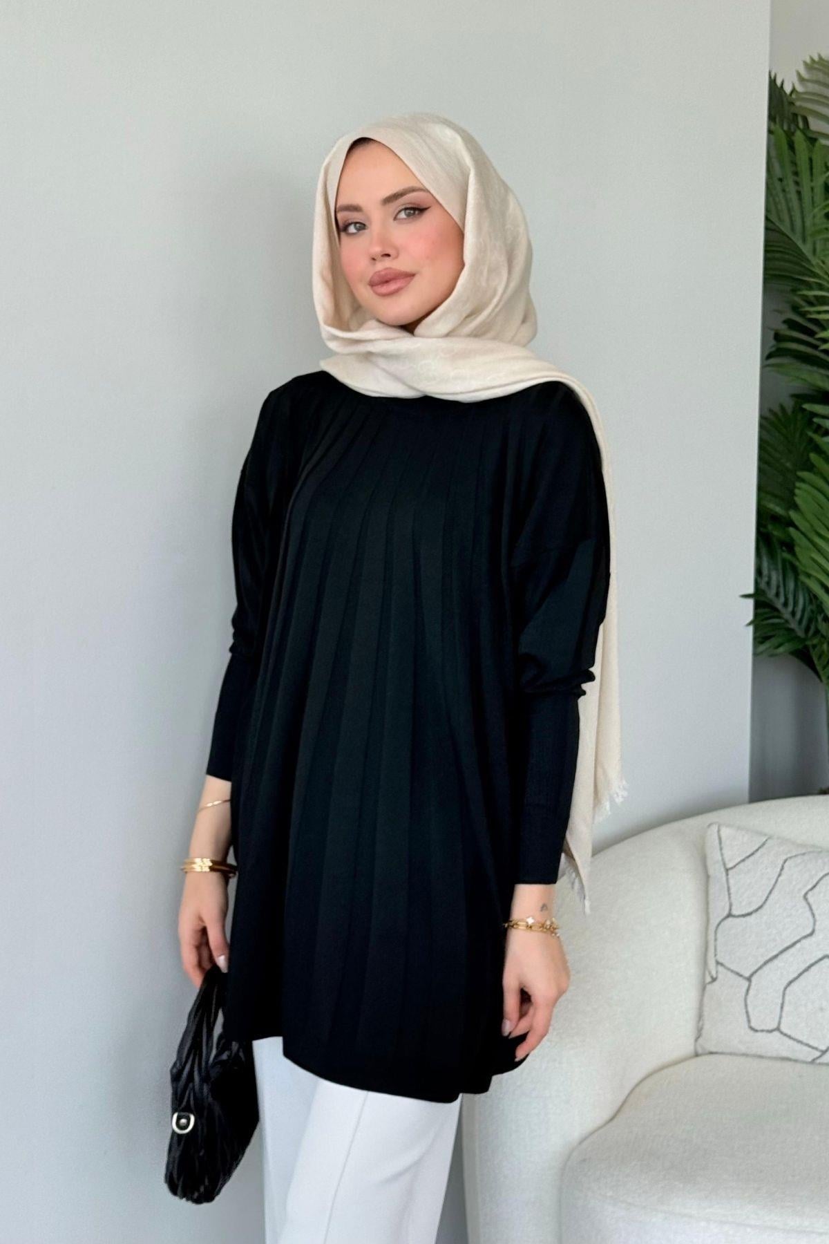 Gökkuşağı Merserize Tunik Siyah, Fiyatları Gökkuşağı Merserize Tunik Siyah- Haza Moda 