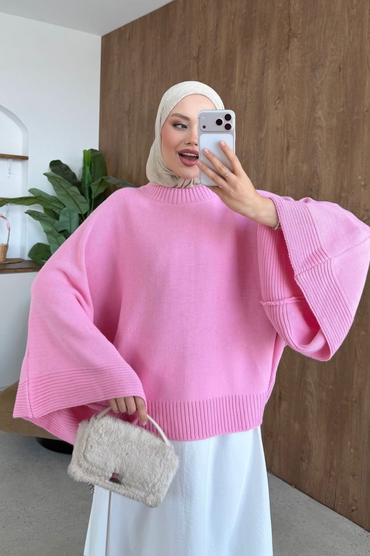 Golden Geniş Kol Kazak Pembe, Fiyatları 