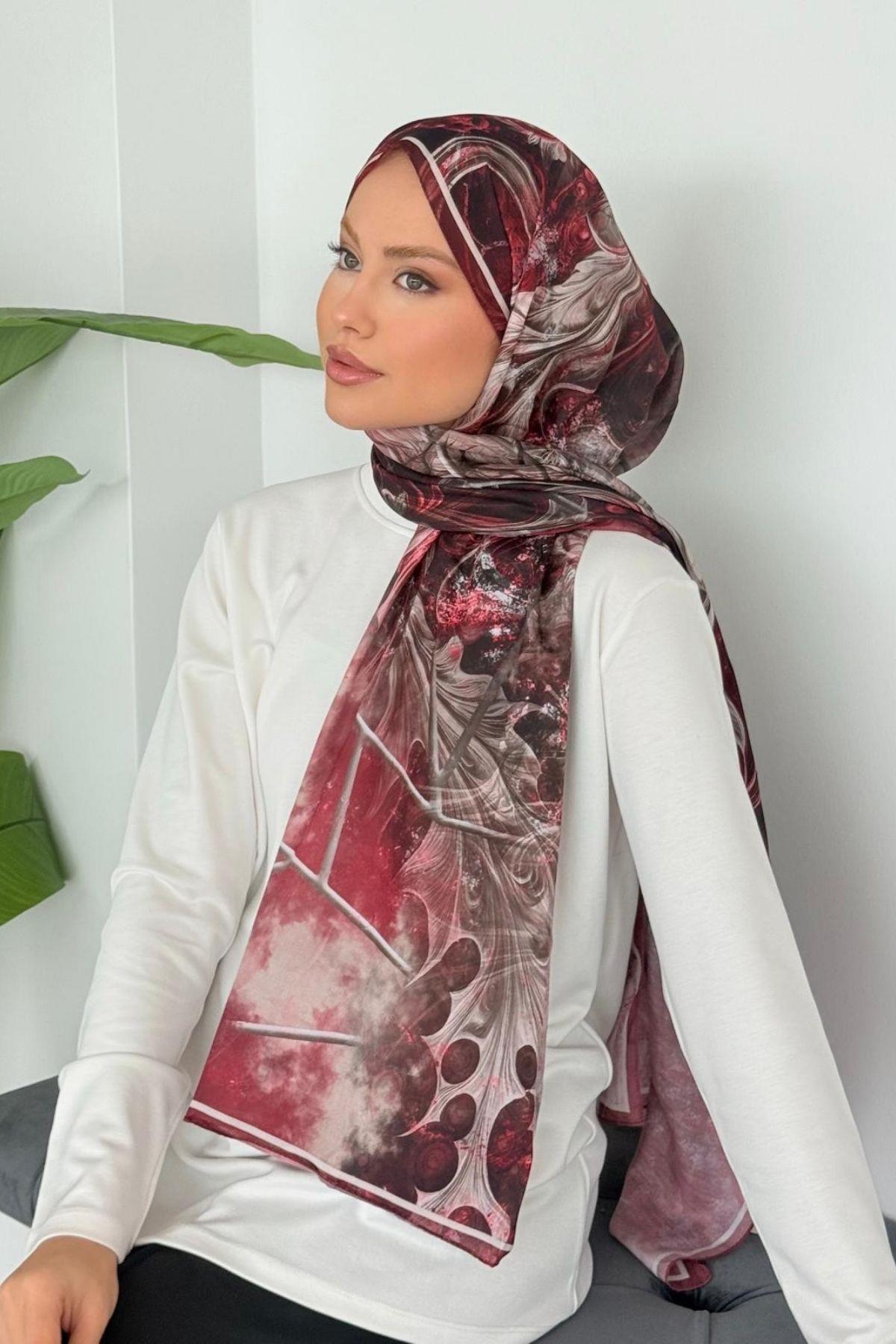 Gül Dijital Şal Bordo, Fiyatları 