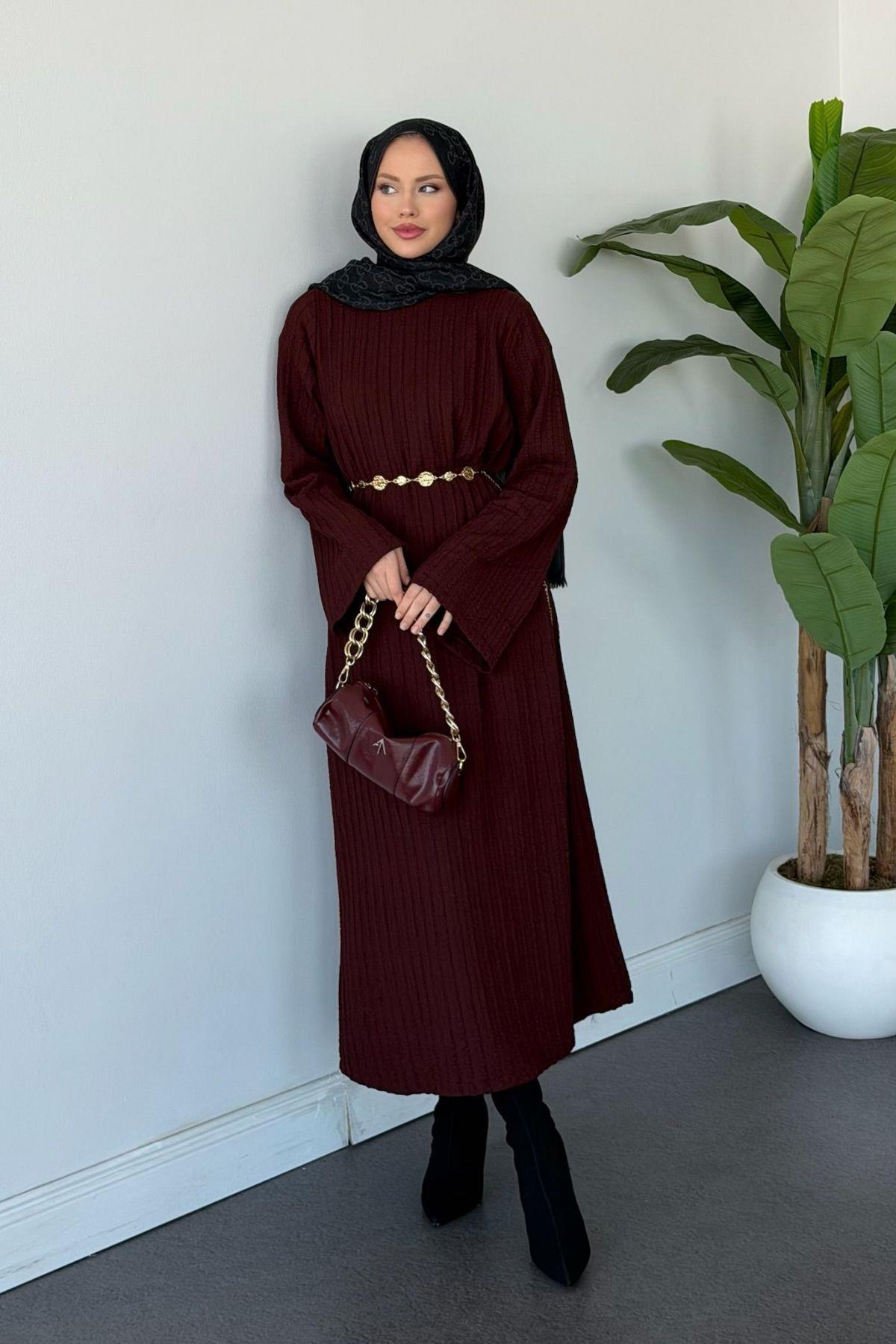 Gül Örme Elbise Bordo, Fiyatları 