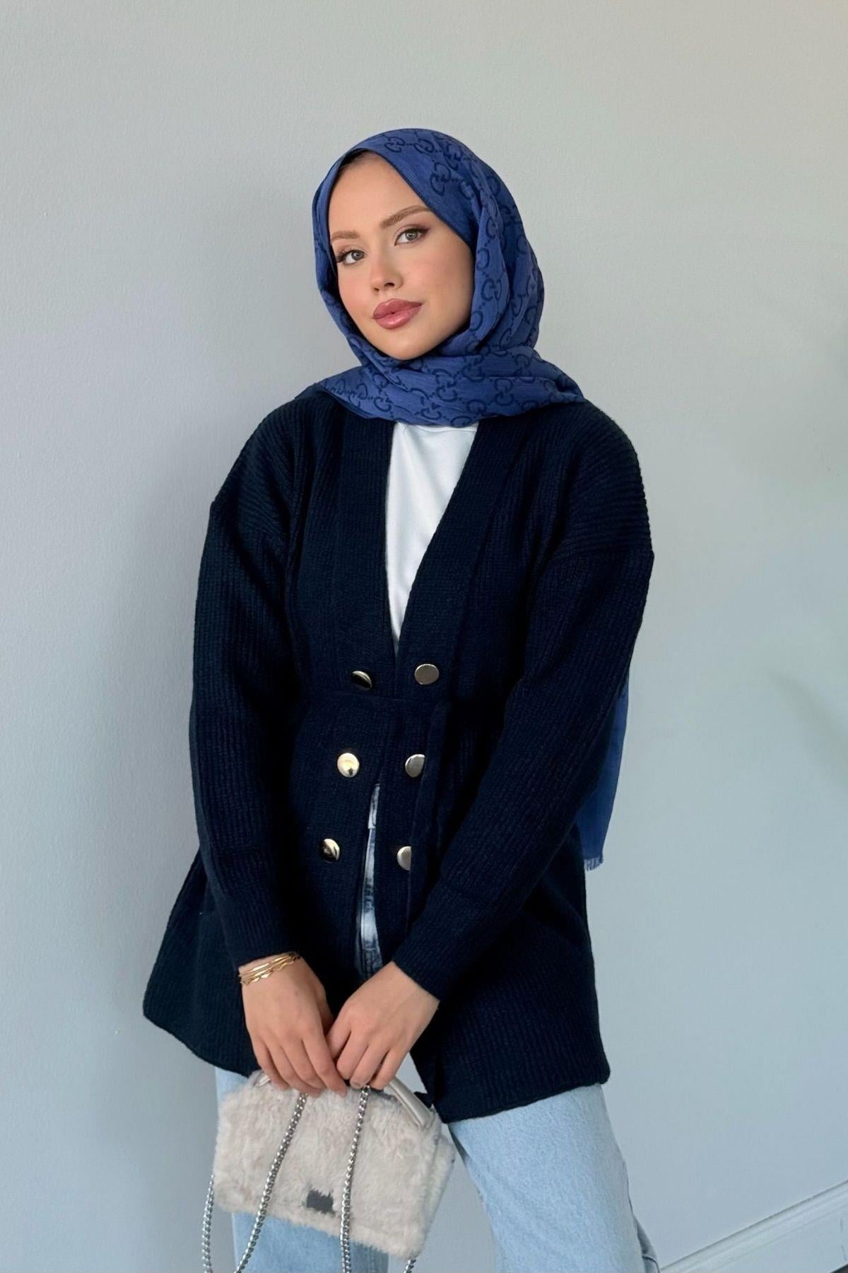 Harem Düğmeli Hırka Lacivert, Fiyatları Harem Düğmeli Hırka Lacivert Haza Moda 