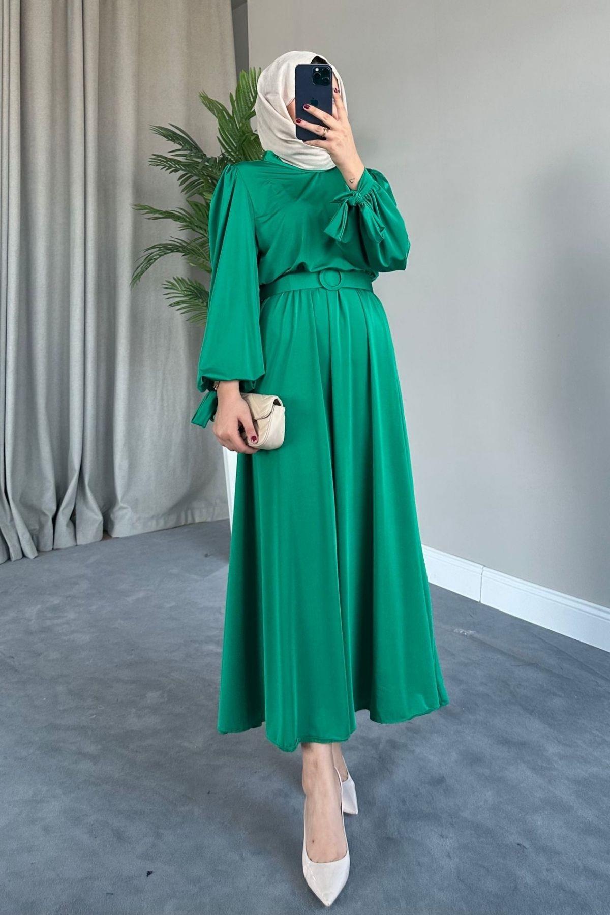 Havin Kemerli Elbise Benetton, Fiyatları Havin Kemerli Elbise Benetton – Haza Moda | Tesettür Giyim
