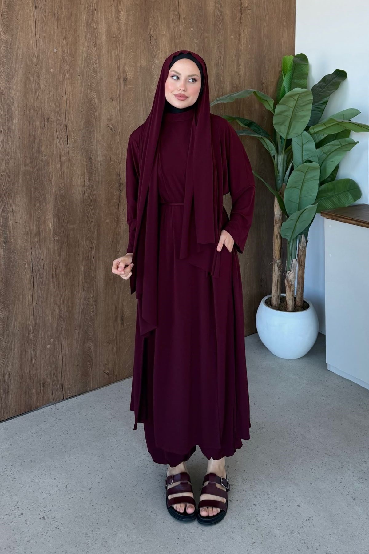 Hijap Sandy Takım Bordo, Fiyatları Hijap Sandy Takım Bordo | Haza Moda