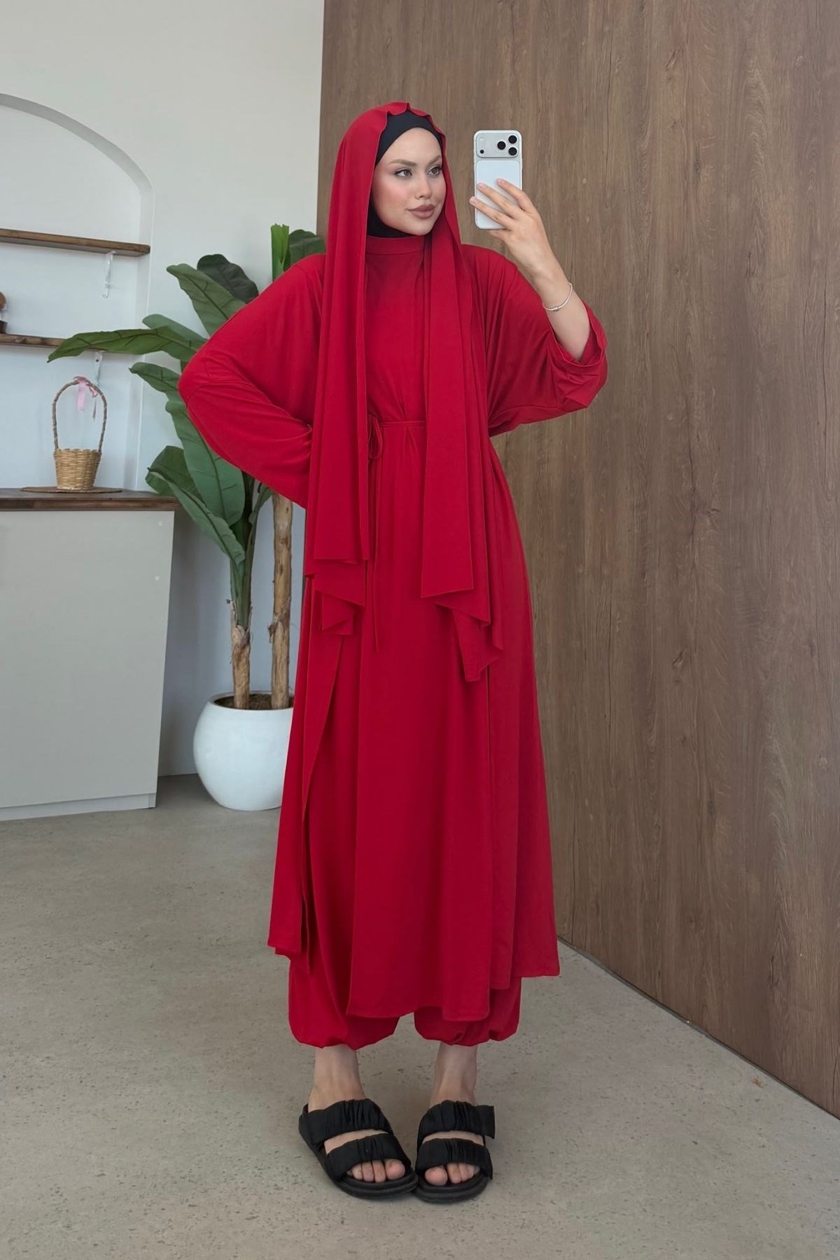 Hijap Sandy Takım Kırmızı, Fiyatları Hijap Sandy Takım Kırmızı | Haza Moda
