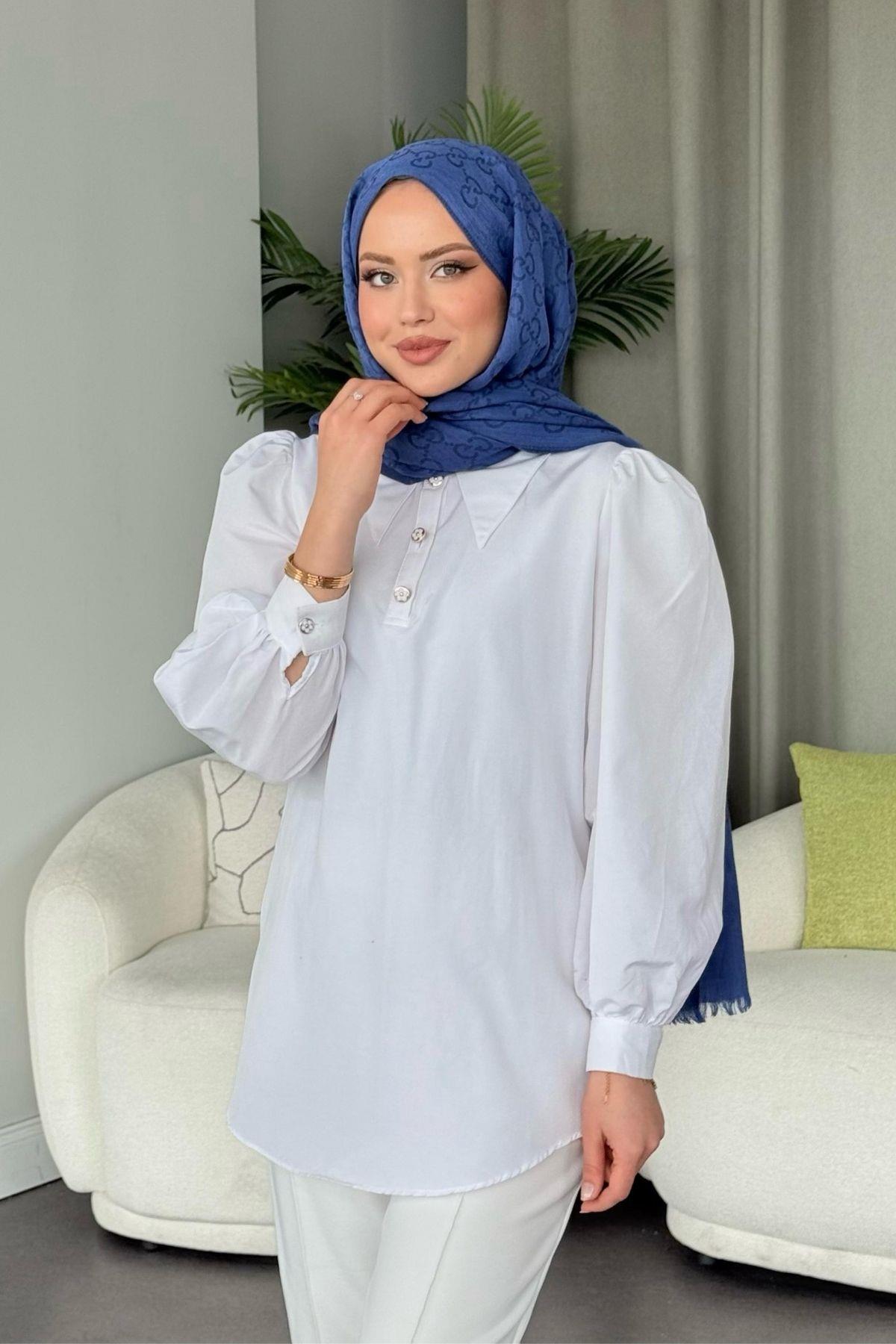 Hiva Gömlek Beyaz, Fiyatları Hiva Gömlek Beyaz -  Haza Moda 
