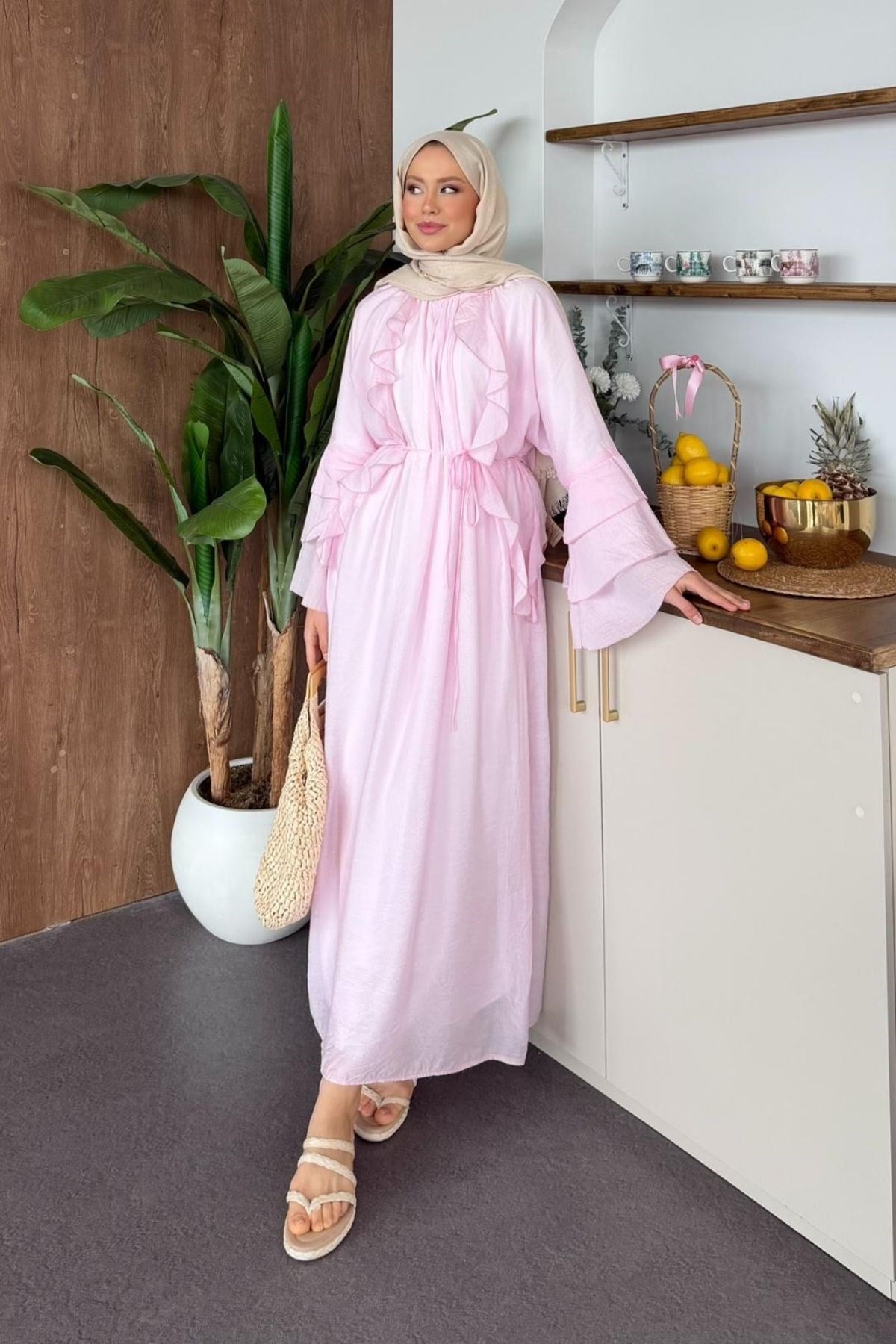 Hoqa Fırfırlı Elbise Pembe, Fiyatları 