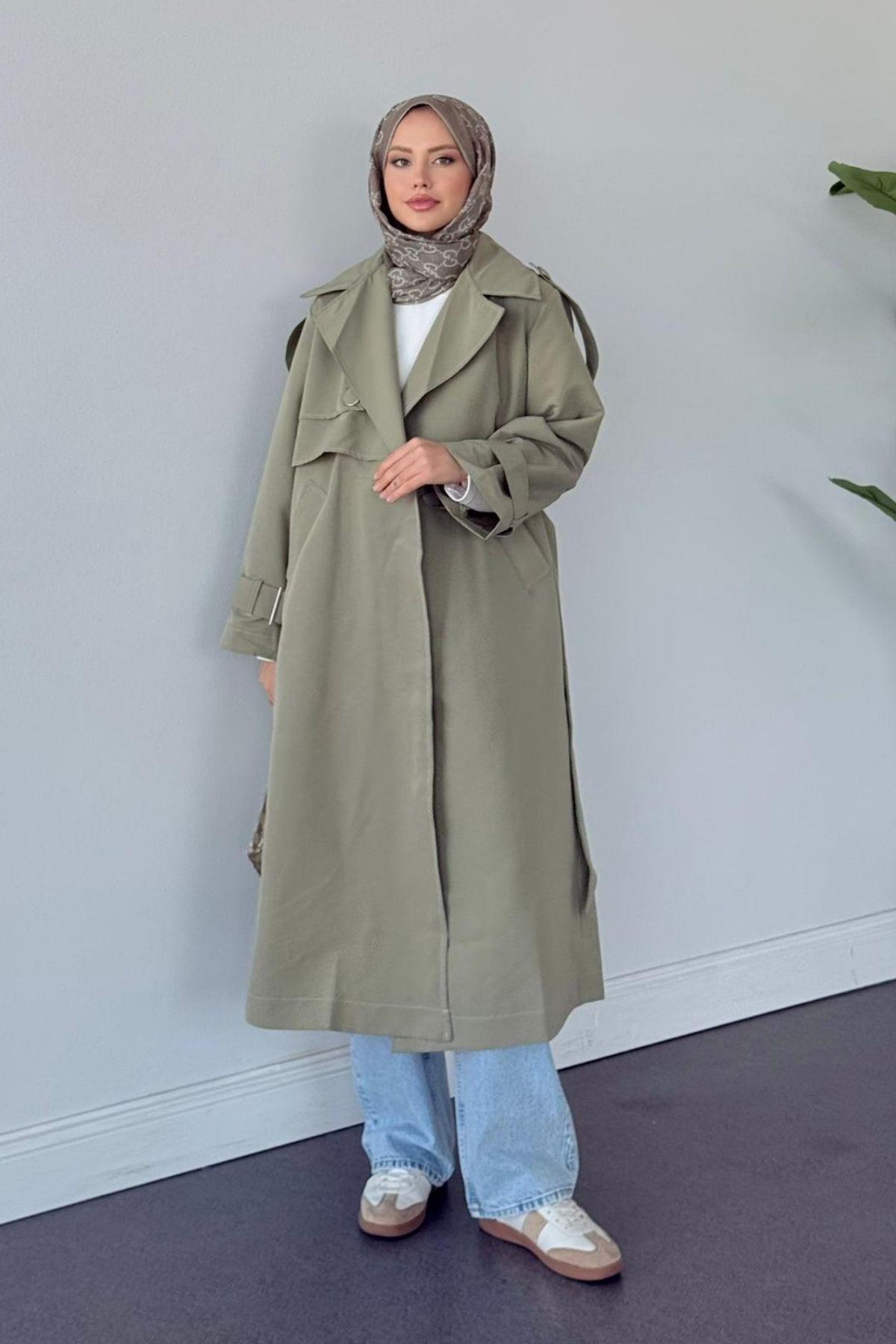 İkra Rüzgarlı Trençkot Mint, Fiyatları İkra Rüzgarlı Trençkot Mint- Haza Moda 