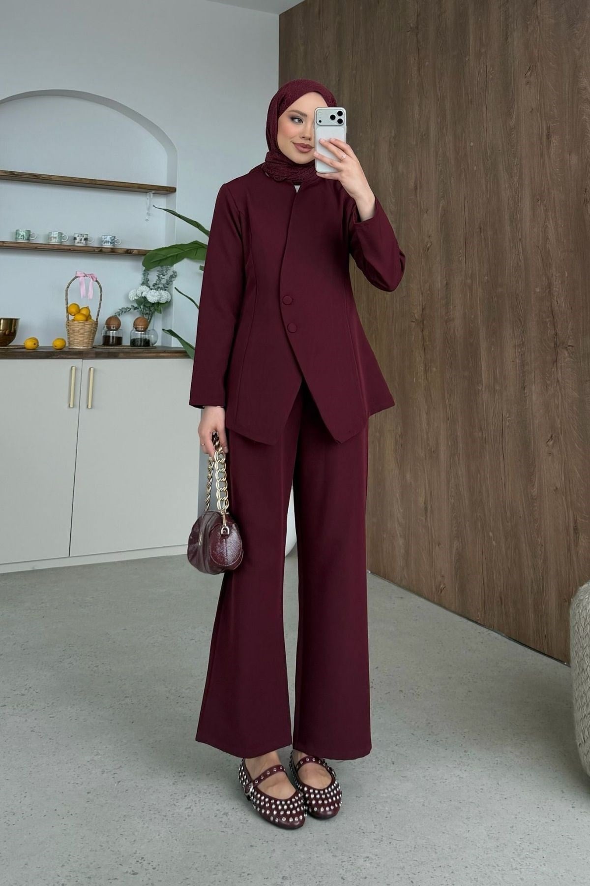 İnter Pantolonlu Takım Bordo, Fiyatları 