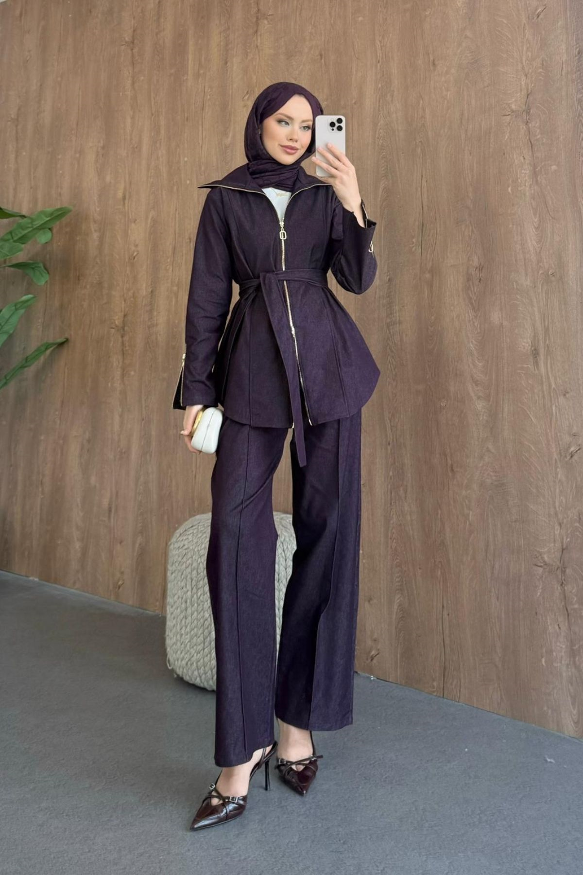 Jenifır Pantolonlu Kot Takım Mürdüm, Fiyatları Jenifır Pantolonlu Kot Takım Mürdüm| Haza Moda
