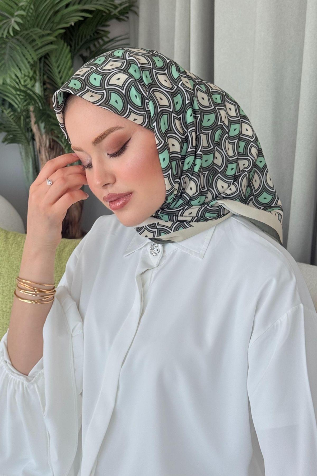 Karel Desenli Eşarp Mint, Fiyatları Karel Desenli Eşarp Mint- Haza Moda 