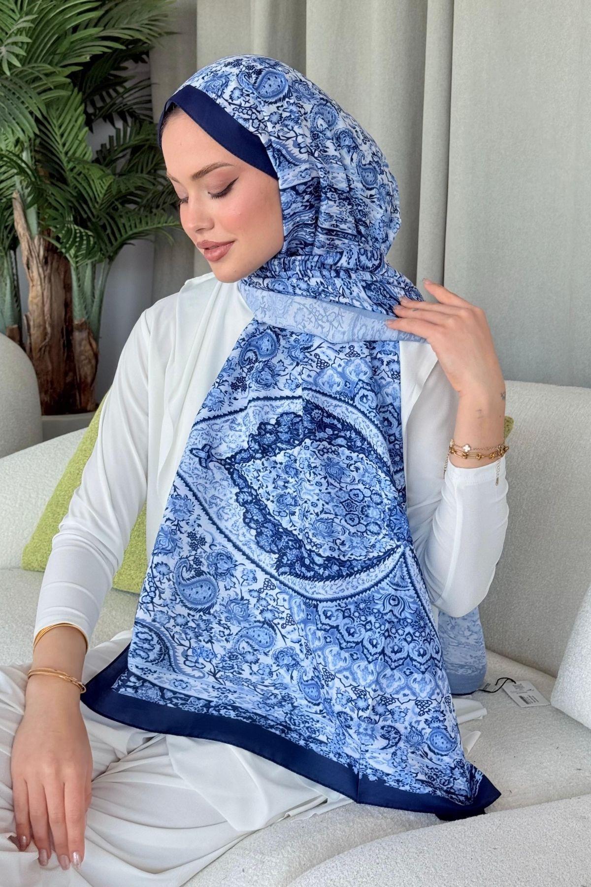 Kayli Dijital Şal Lacivert, Fiyatları Kayli Dijital Şal Lacivert- Haza Moda 
