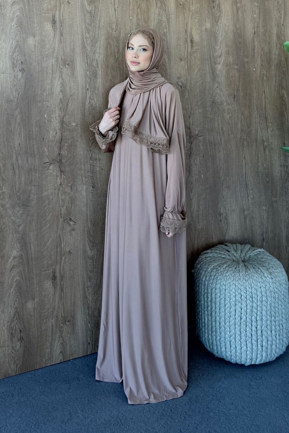 Kendinden Şallı Namaz Elbise Vizon, Fiyatları Kendinden Şallı Namaz Elbise Vizon - Haza Moda