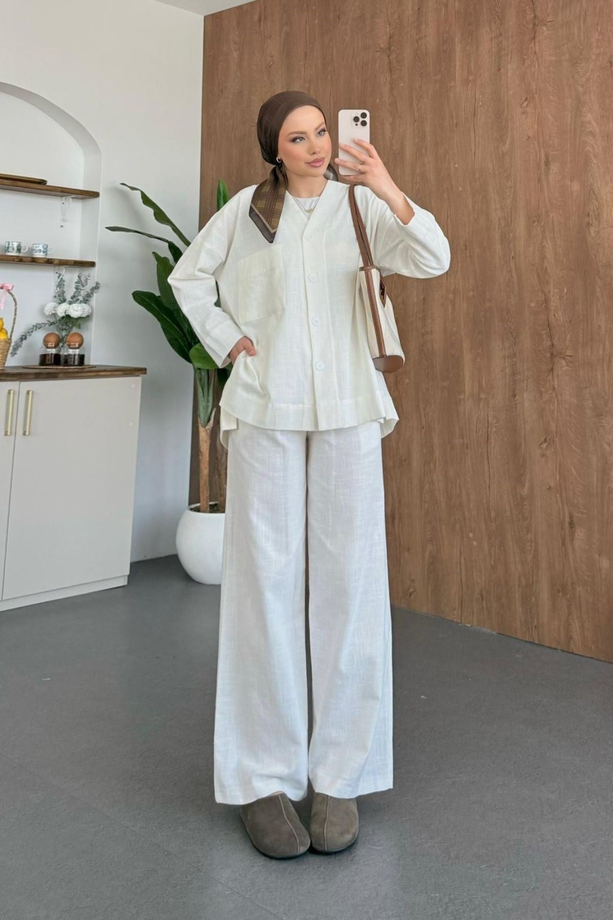 Keten Pantolon Takım Beyaz, Fiyatları Keten Pantolon Takım Sarı | Haza Moda
