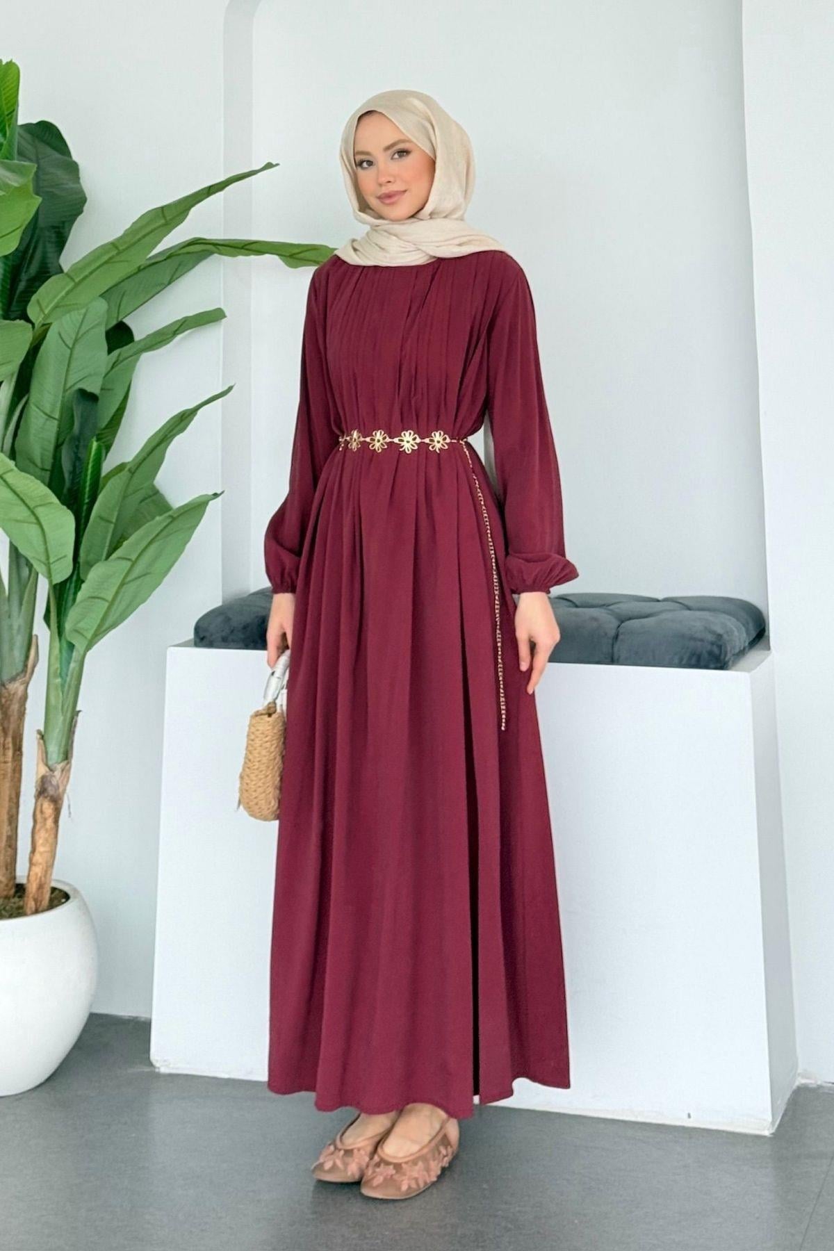Kontes Elbise Bordo, Fiyatları 