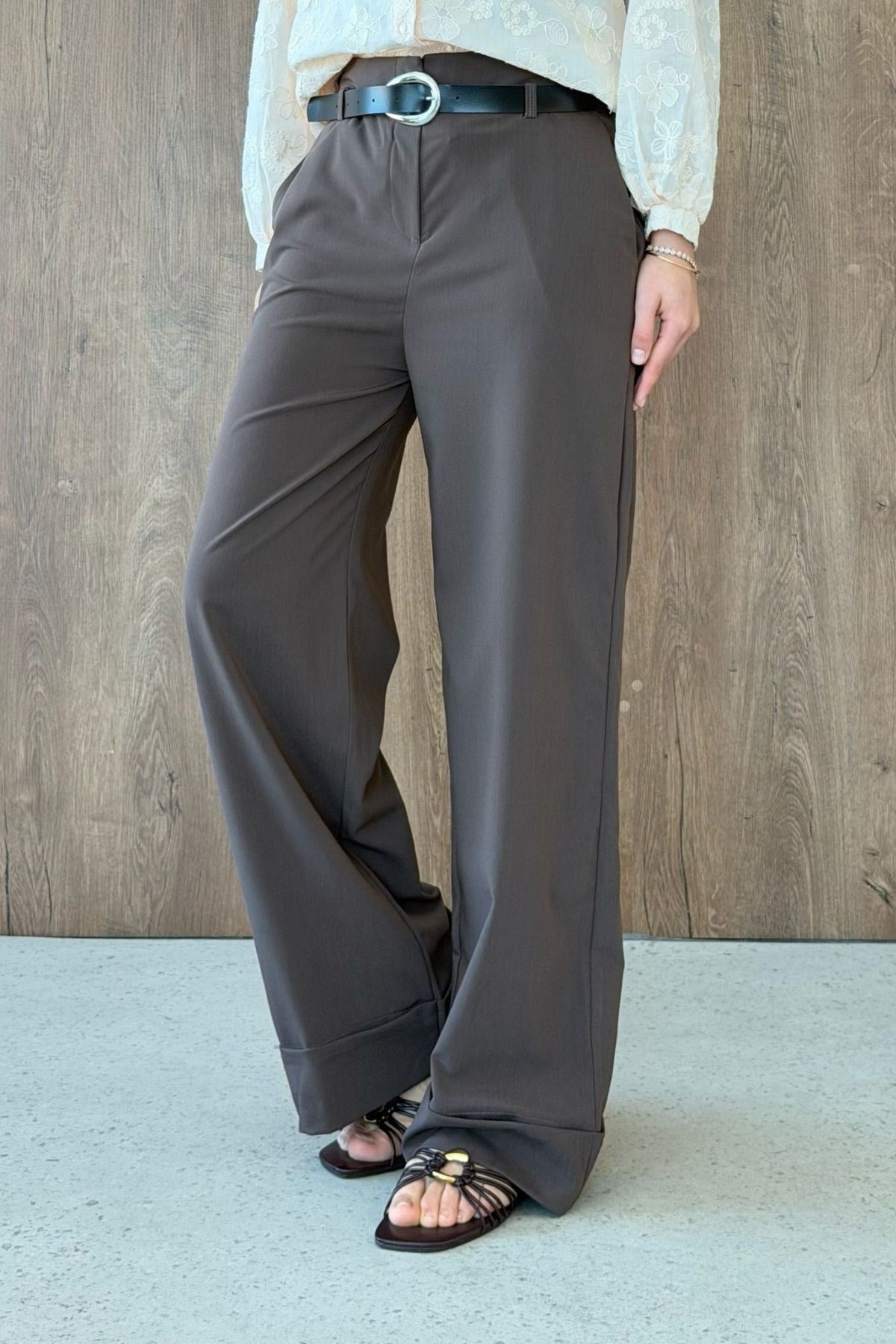 KUZEY Double Paça Pantolon Kahve, Fiyatları KUZEY Double Paça Pantolon Kahve | Haza Moda