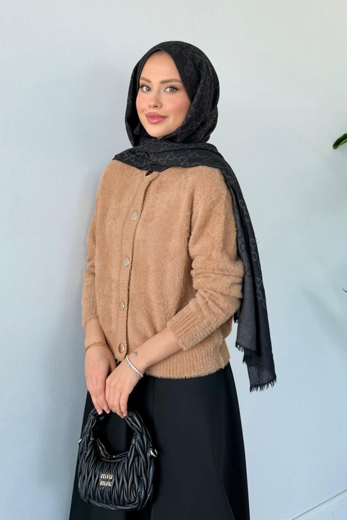 Lavinya Düğmeli Hırka Camel, Fiyatları Lavinya Düğmeli Hırka Camel Haza Moda 