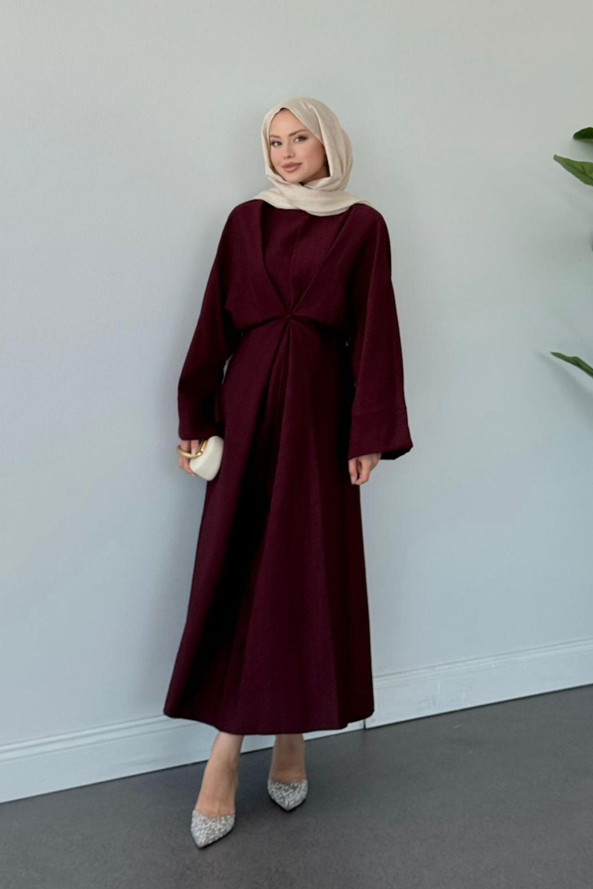Leona Elbise Mürdüm, Fiyatları Leona Elbise Mürdüm- Haza Moda
