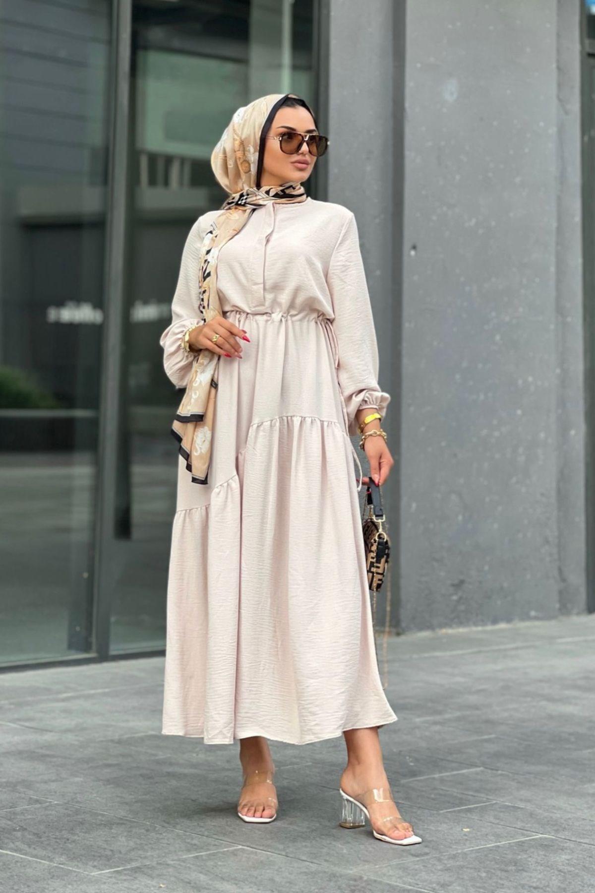 فستان ليدي أيروبين باللون البيج