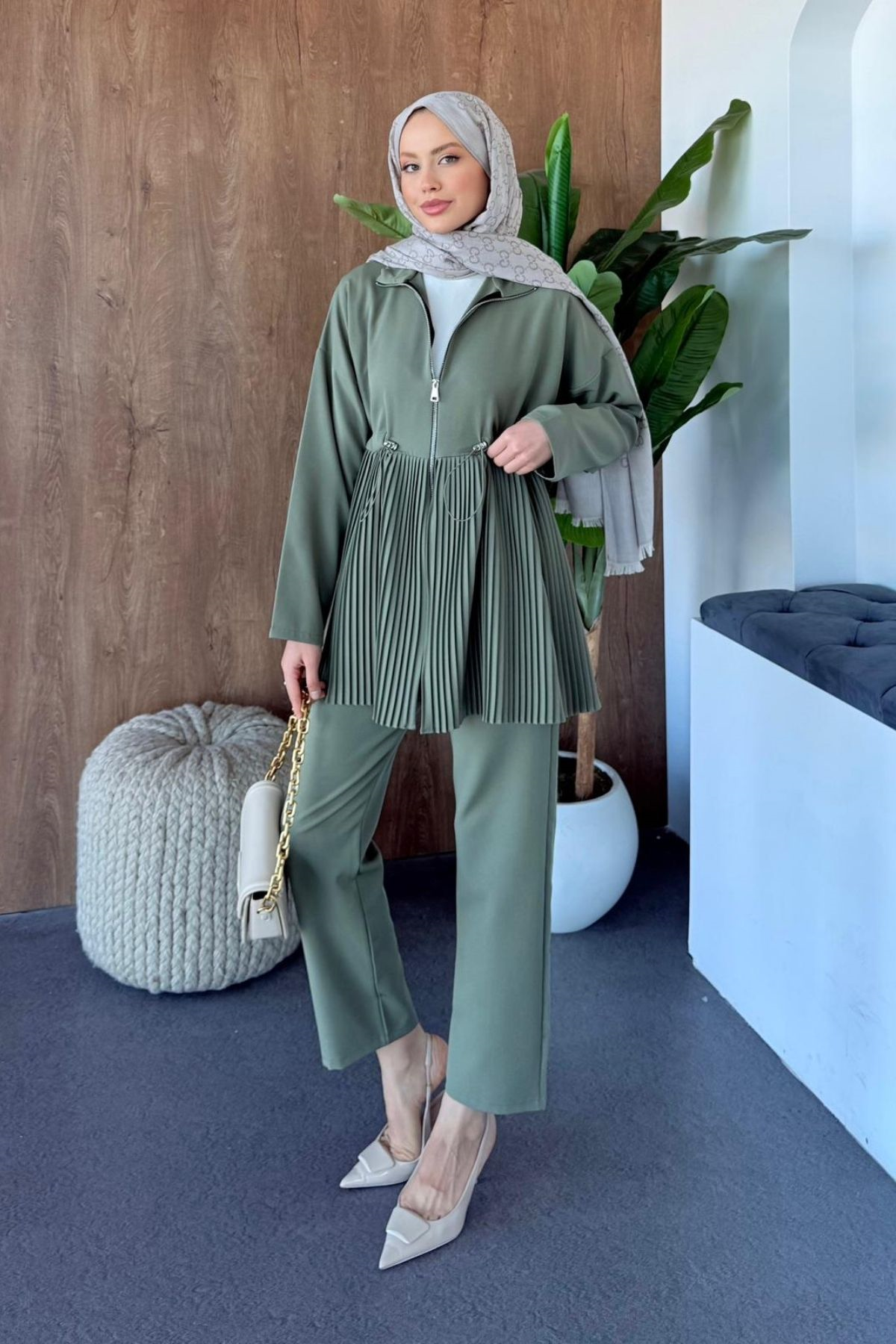 Mabella Piliseli Takım Mint, Fiyatları Mabella Piliseli Takım Mint| Haza Moda