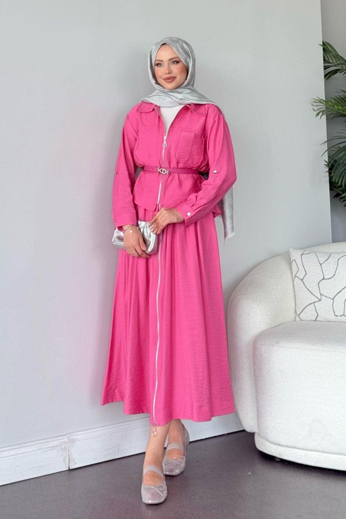 Metal Fermuarlı Takım Pembe, Fiyatları 