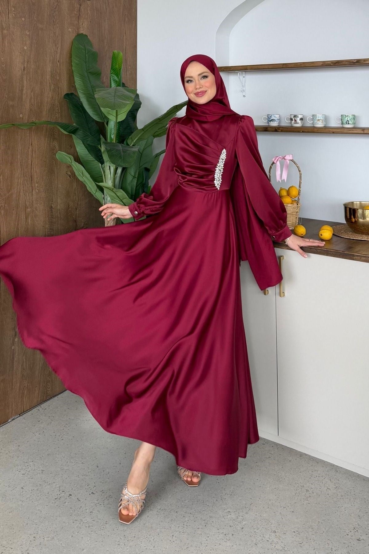 Mihrimah Saten Abiye Bordo, Fiyatları 