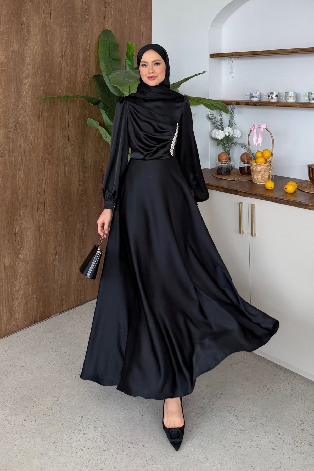 Mihrimah Saten Abiye Siyah, Fiyatları 