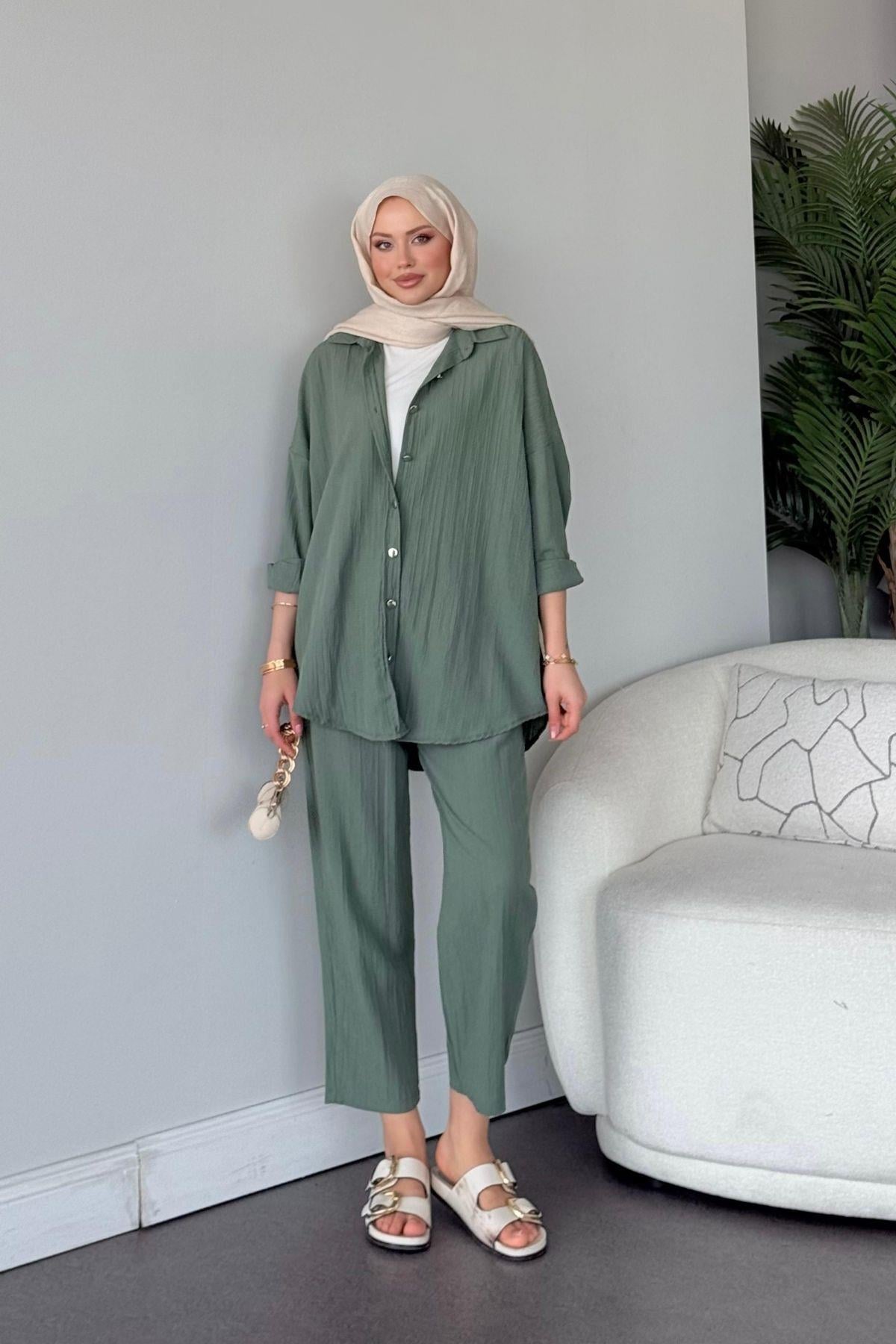 Müslin Takım Haki, Fiyatları Müslin Takım Haki - Haza Moda