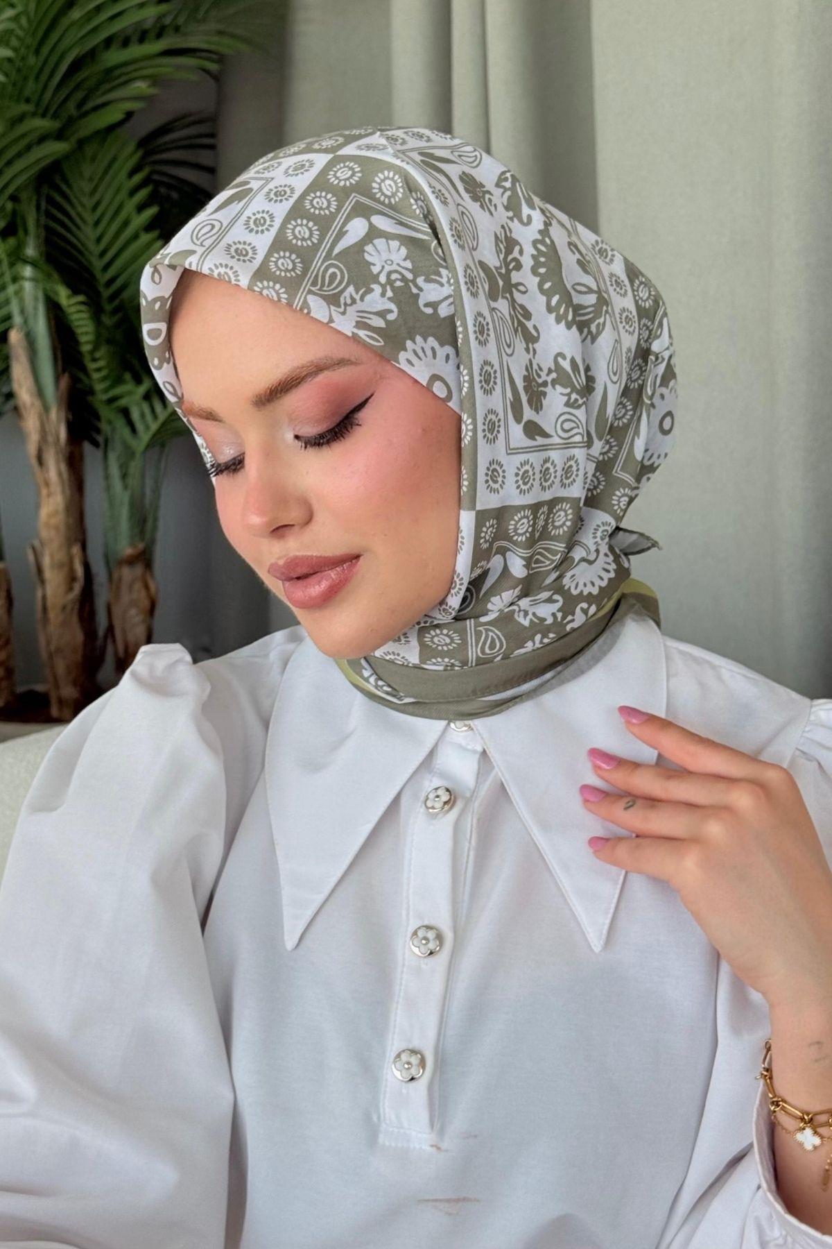 Nisa Soft Eşarp Haki, Fiyatları Nisa Soft Eşarp Haki- Haza Moda 