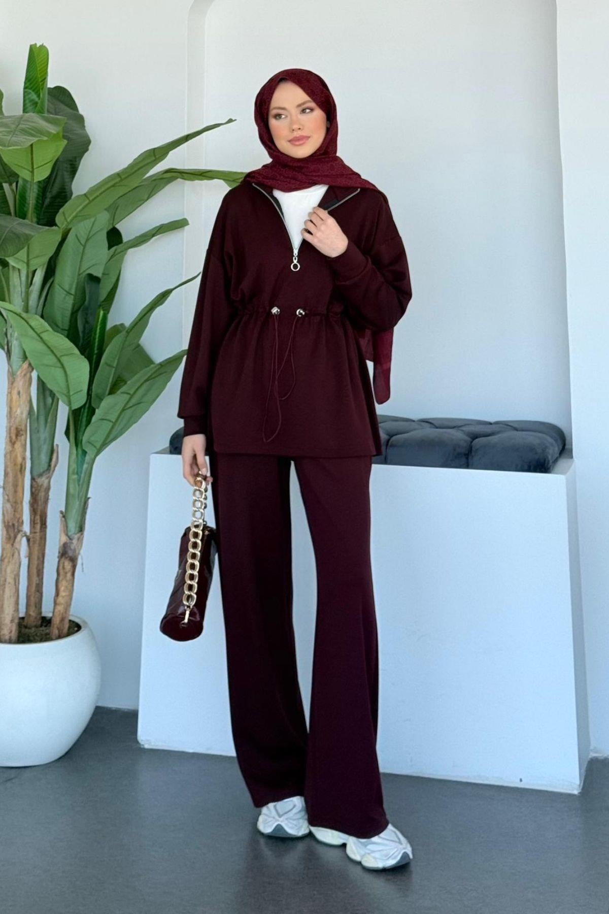 NOVA Yarı Fermuarlı Takım Bordo, Fiyatları 