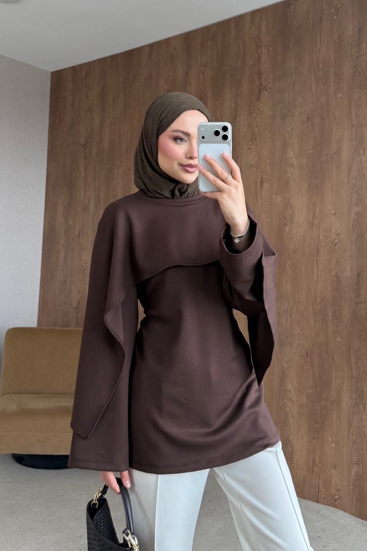 Nur Pelerin Tunik Acı Kahve, Fiyatları 