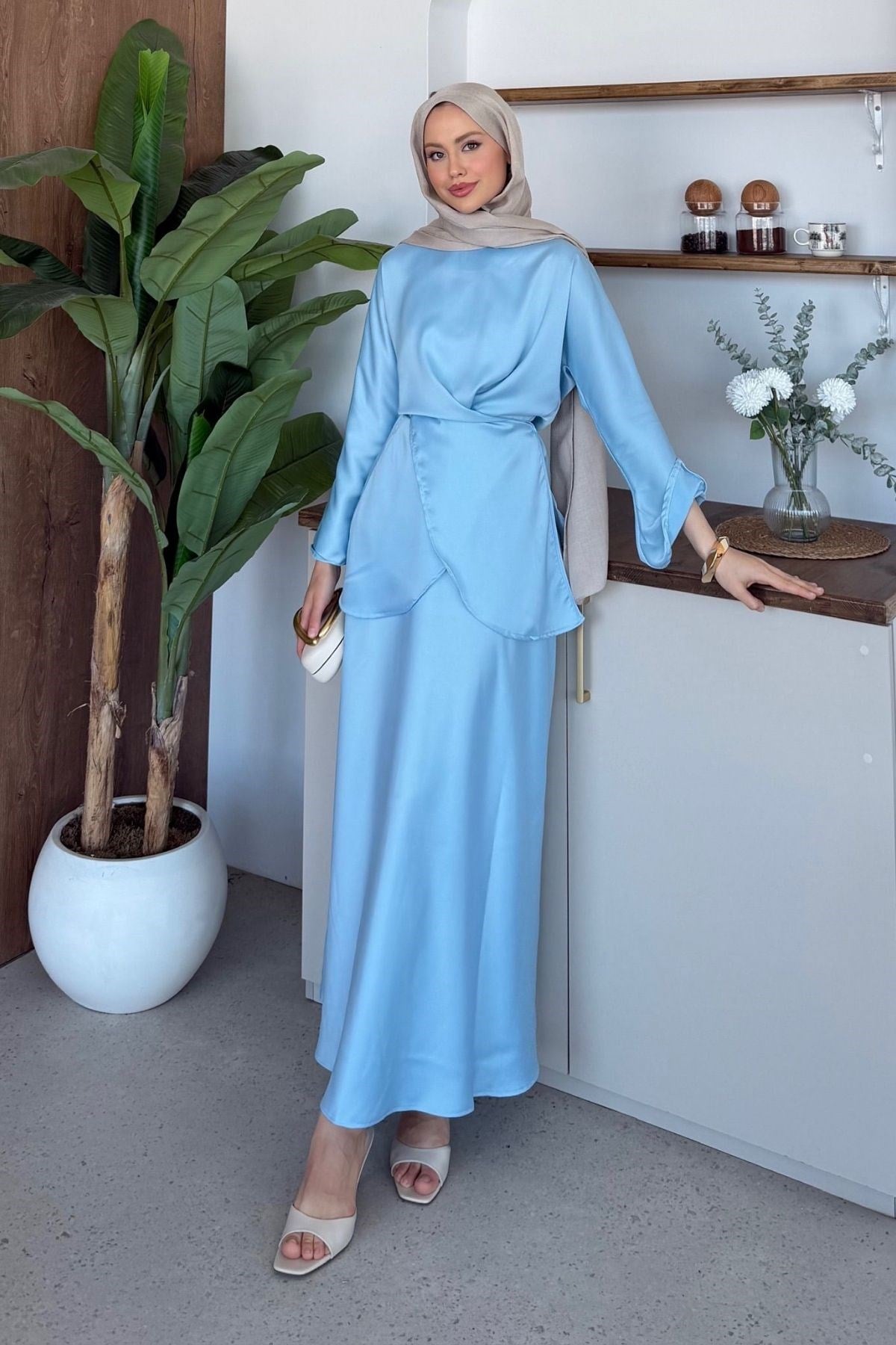 Olga Saten Takım Bebe Mavi, Fiyatları Olga Saten Takım Bebe Mavi | Haza Moda