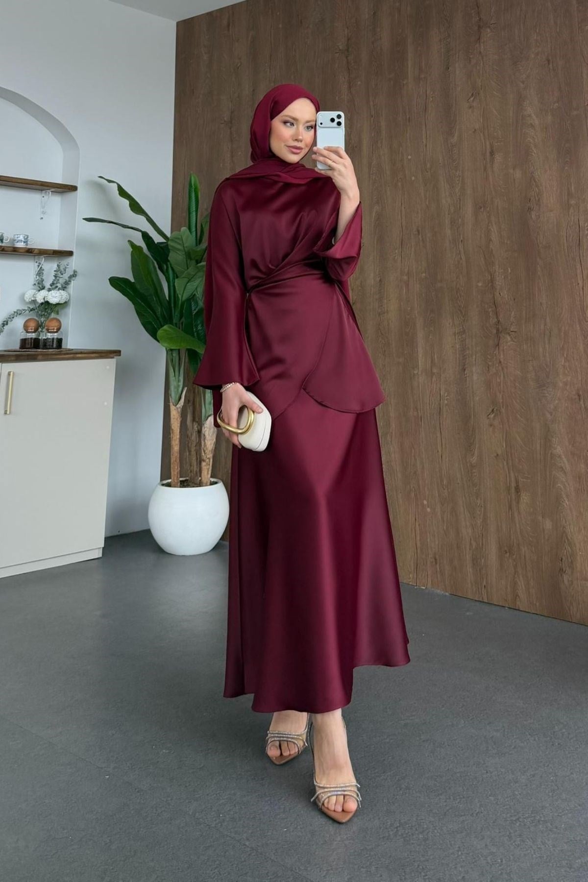 Olga Saten Takım Bordo, Fiyatları 