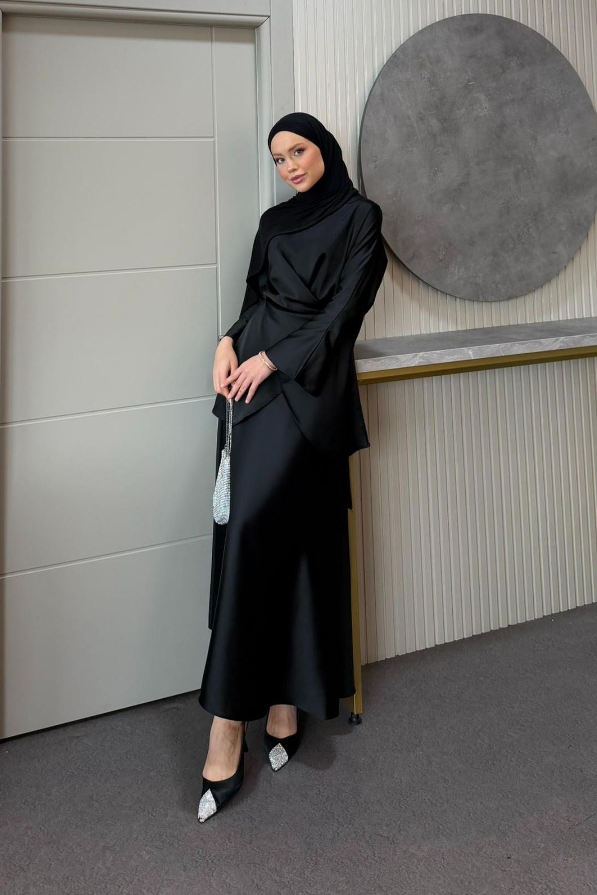 Olga Saten Takım Siyah, Fiyatları 