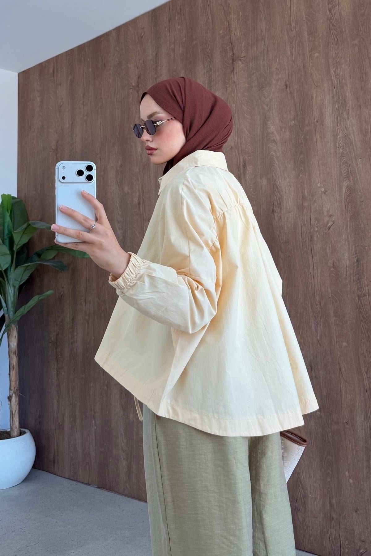 Oversize Poplin Gömek Sarı, Fiyatları 