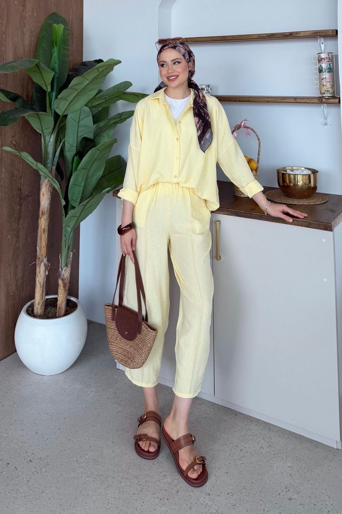 Pargalı Şalvar Takım Sarı, Fiyatları Pargalı Şalvar Takım Sarıi Haza Moda 