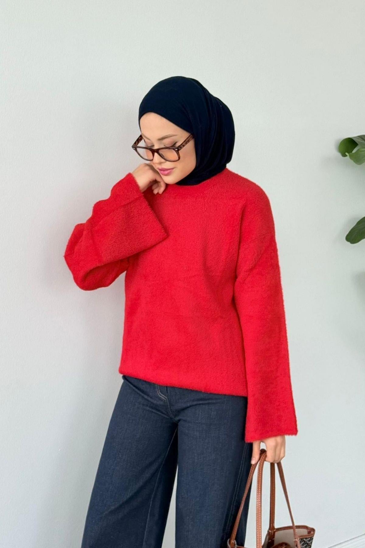 Pars Angora Kazak Kırmızı, Fiyatları Pars Angora Kazak Kırmızı- Haza Moda 